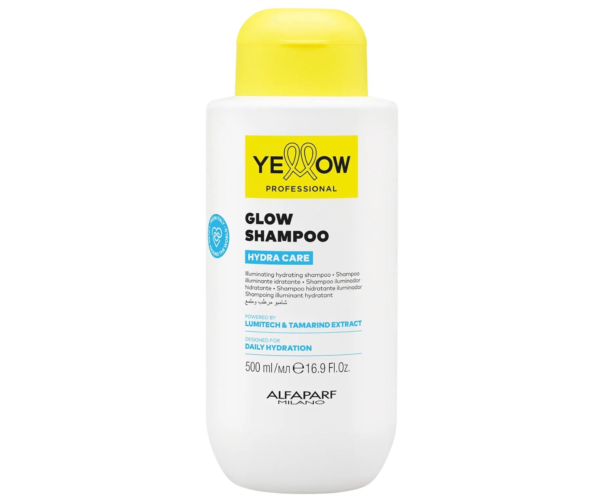 Rozjasňující hydratační šampon pro vlasy bez lesku Yellow Professional Hydra Care Glow Shampoo - 500 ml + dárek zdarma