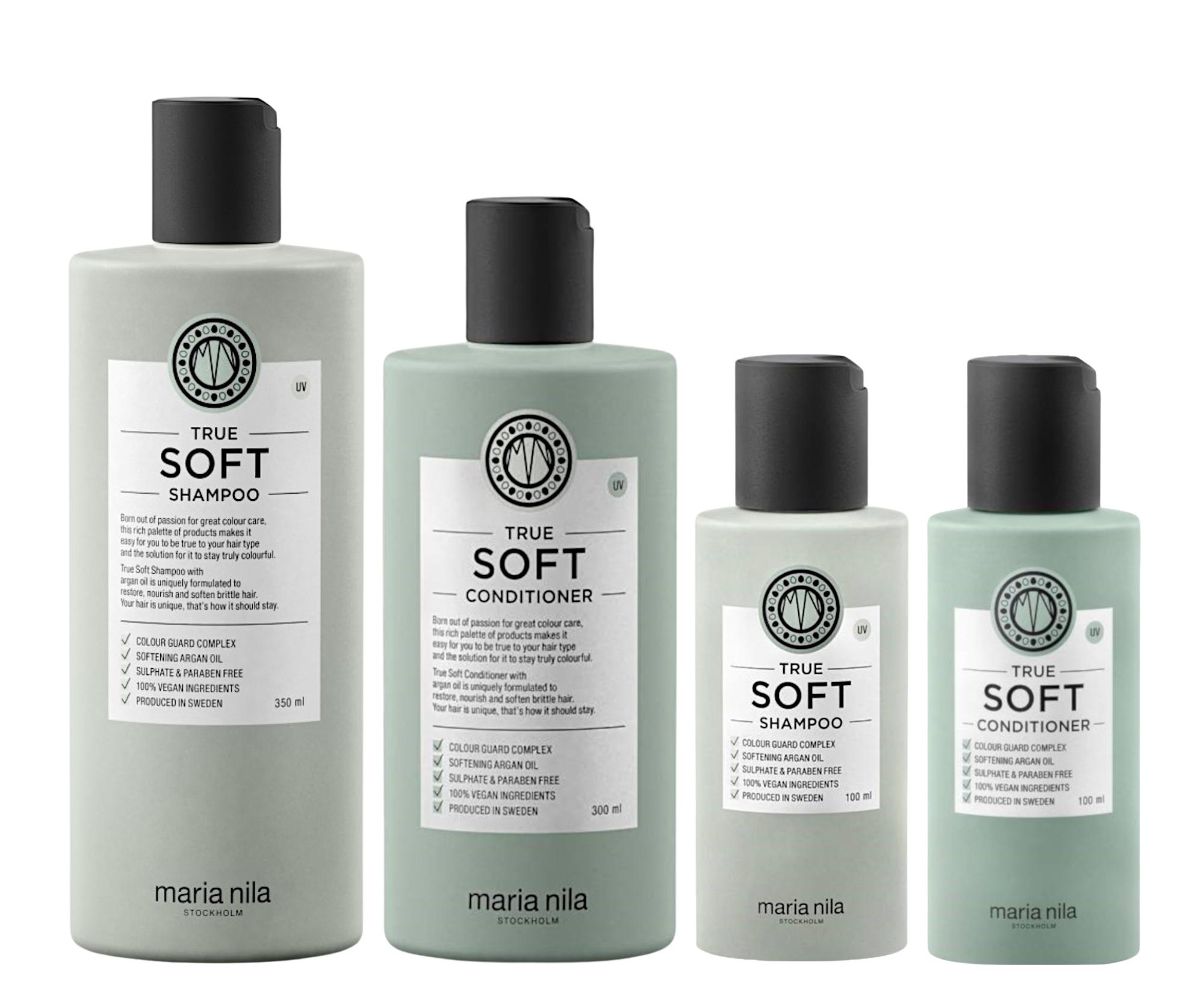 Sada pro hydrataci suchých vlasů s arganovým olejem Maria Nila True Soft + šampon 100 ml a kondicionér 100 ml zdarma + dárek zdarma