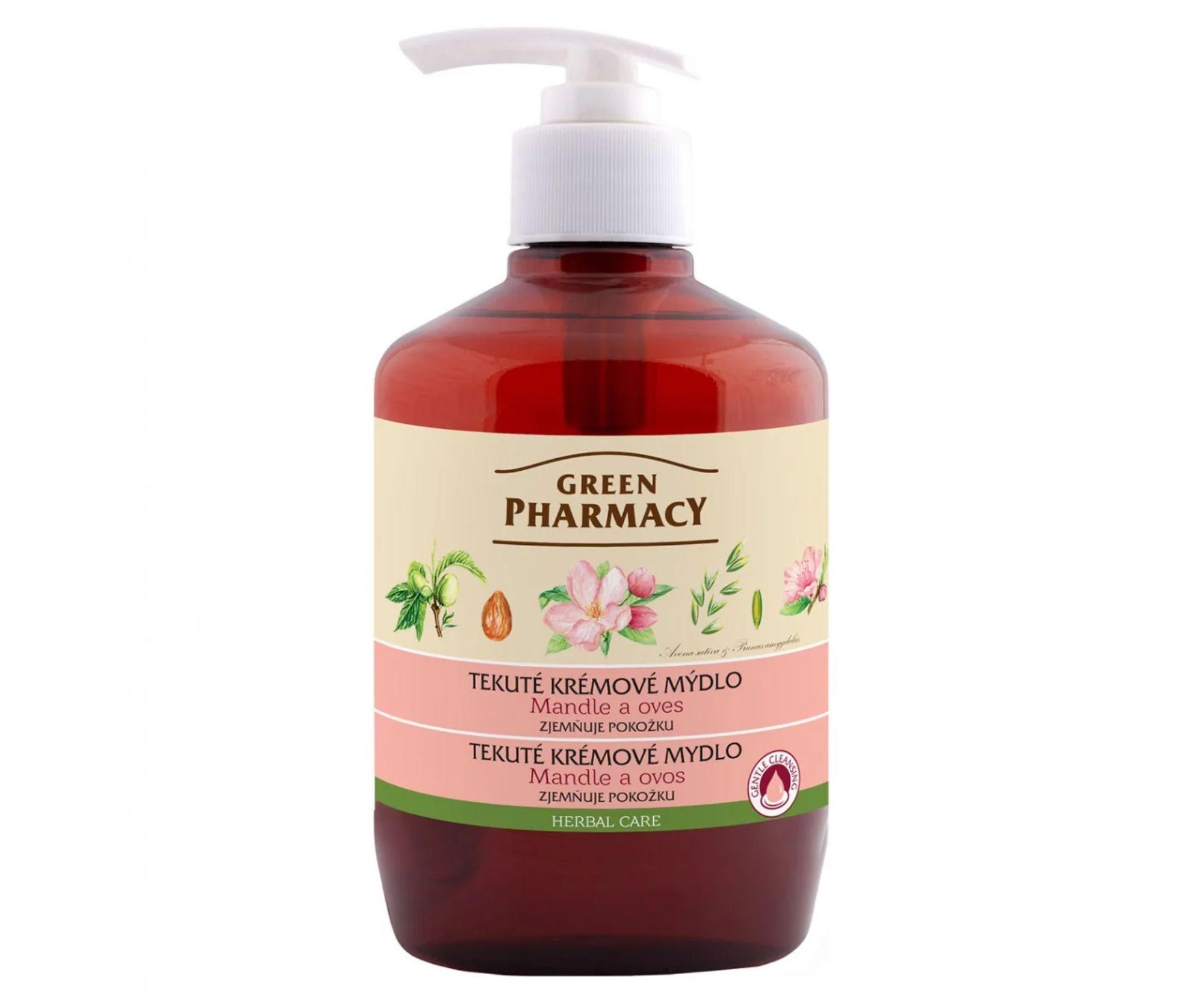 Krémové tekuté mýdlo na ruce s mandlemi a ovsem Green Pharmacy - 460 ml