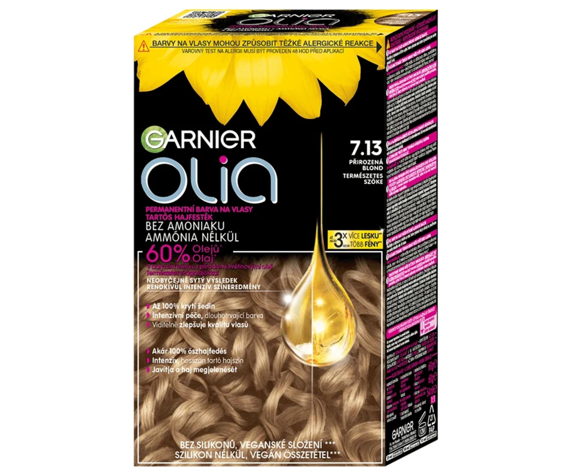 Permanentní olejová barva Garnier Olia 7.13 přirozená blond + dárek zdarma