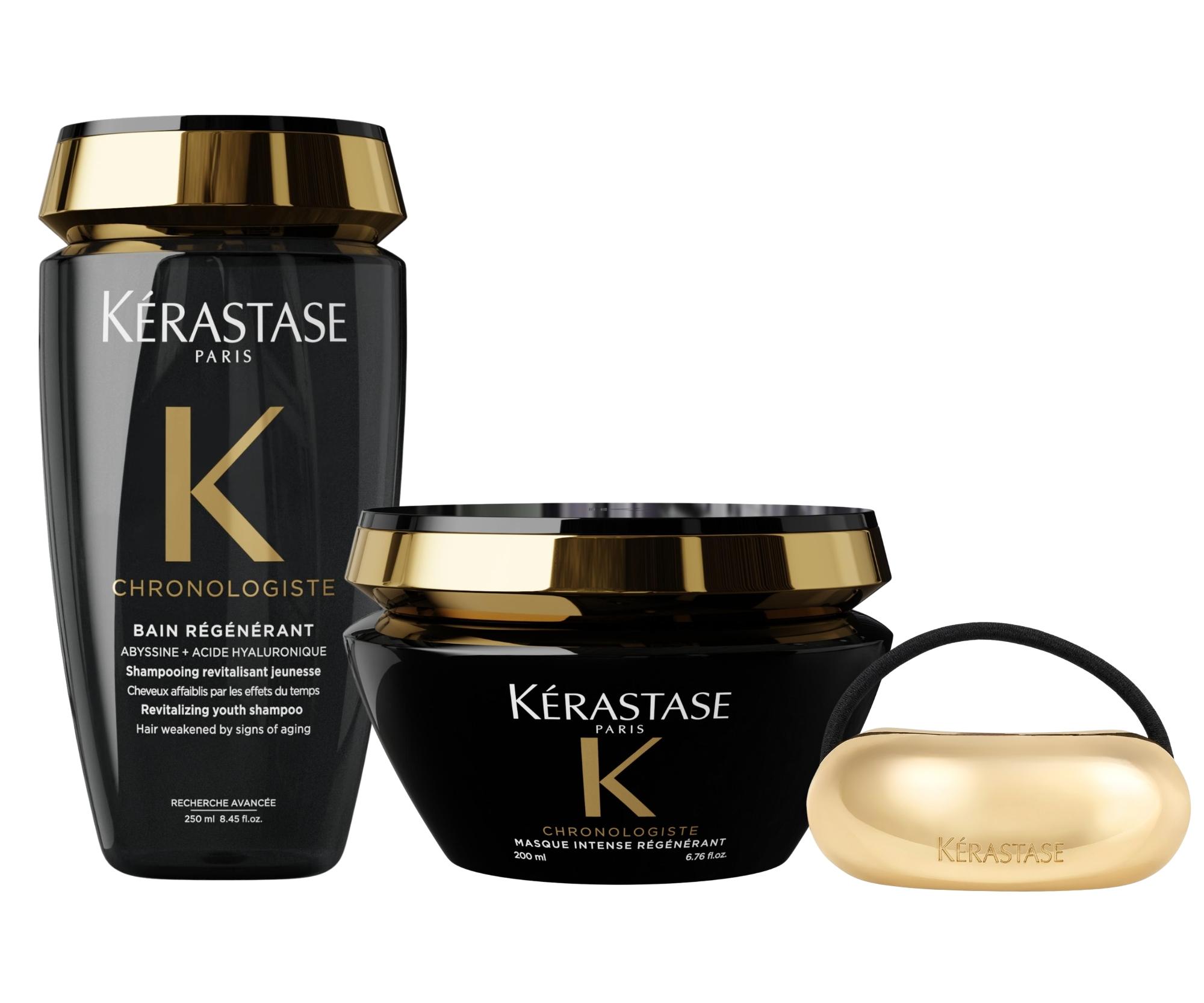 Revitalizační hydratační sada pro stárnoucí vlasy Kérastase Chronologiste + ozdobná gumička zdarma + dárek zdarma