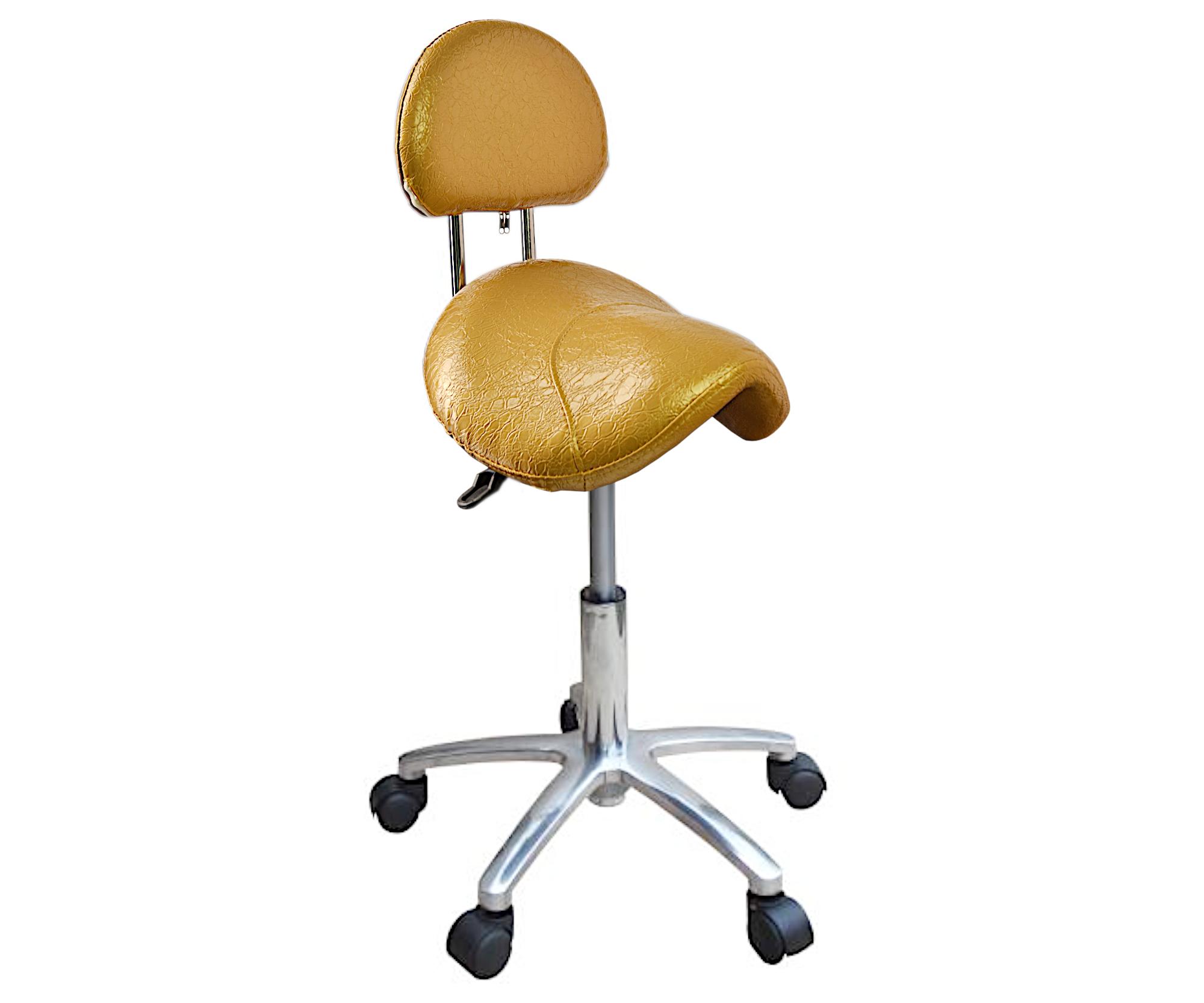 Taburet na kolečkách s opěrkou Detail T2 - zlatý (30) (DHS392-30) + dárek zdarma