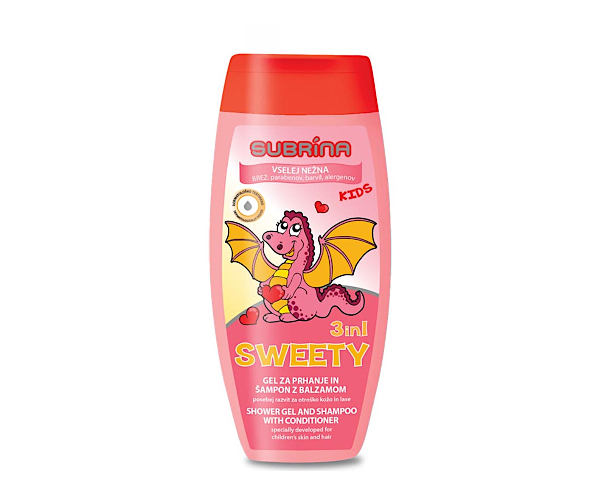 Dětský sprchový gel a šampon s kondicionérem 3v1 Subrina Sweety - 250 ml (053018) + dárek zdarma