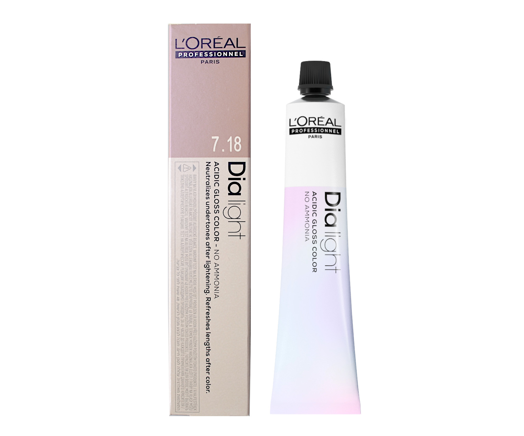 Přeliv na vlasy Loréal Dialight 50 ml - odstín 7.18 blond popelavý mokka - L’Oréal Professionnel + dárek zdarma