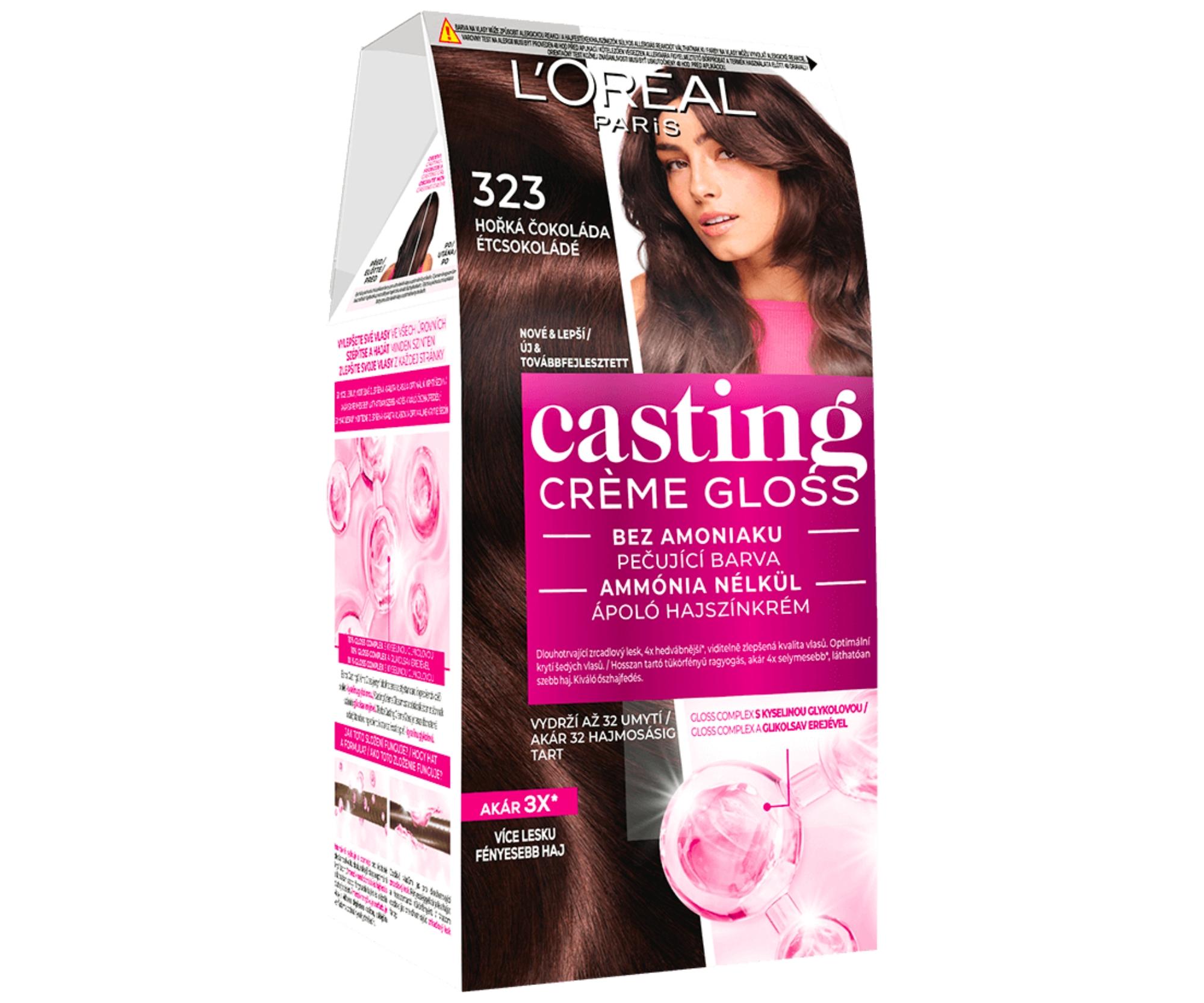 Přeliv bez amoniaku Loréal Casting Créme Gloss - 323 hořká čokoláda - L’Oréal Paris + dárek zdarma