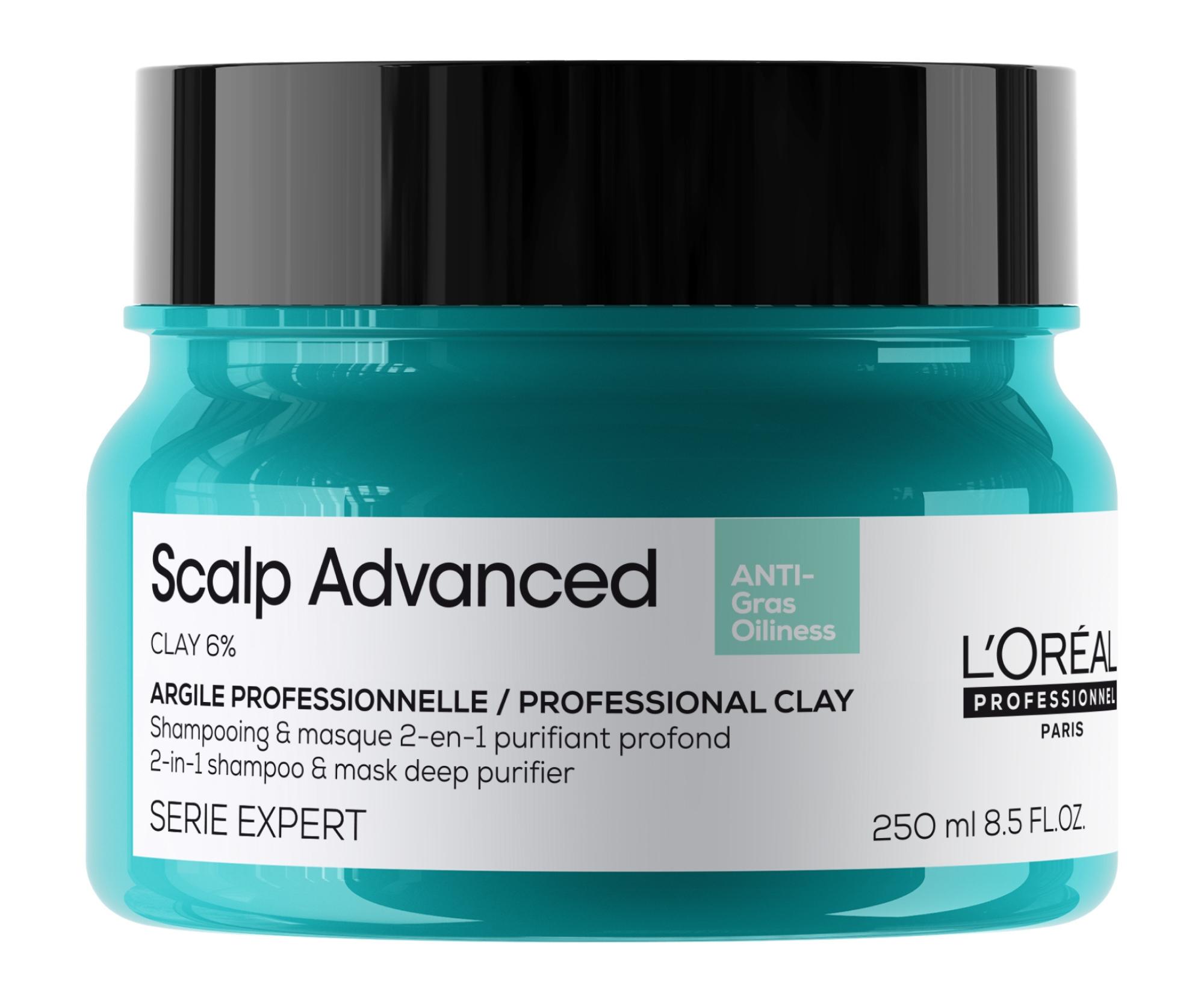 Šampon a maska 2v1 pro mastící se vlasovou pokožku Loréal Professionnel Scalp Advanced - 250 ml - L’Oréal Professionnel + dárek zdarma