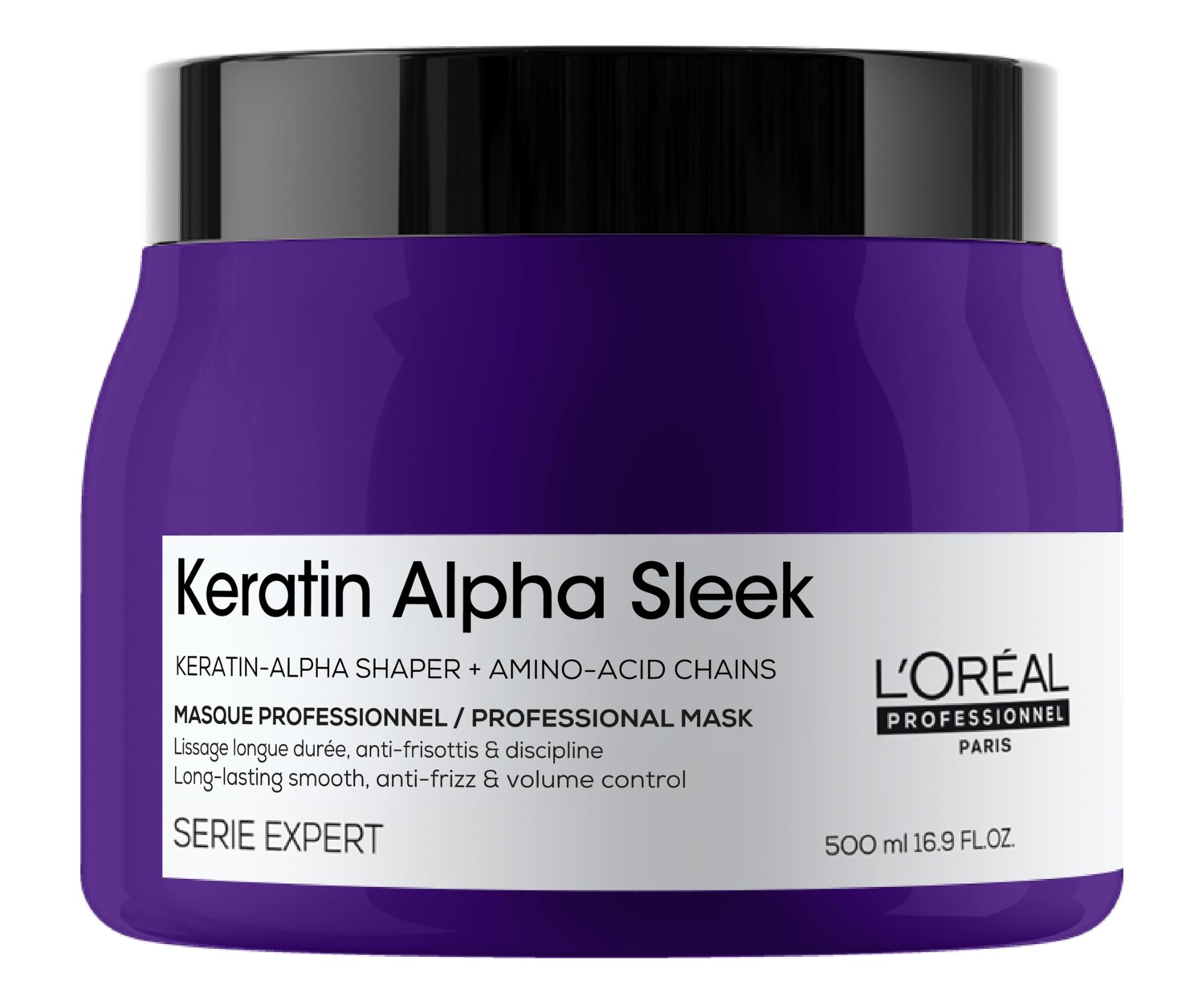 Maska pro uhlazení krepatých vlasů Loréal Professionnel Serie Expert Keratin Alpha Sleek - 500 ml - L’Oréal Professionnel + dárek zdarma