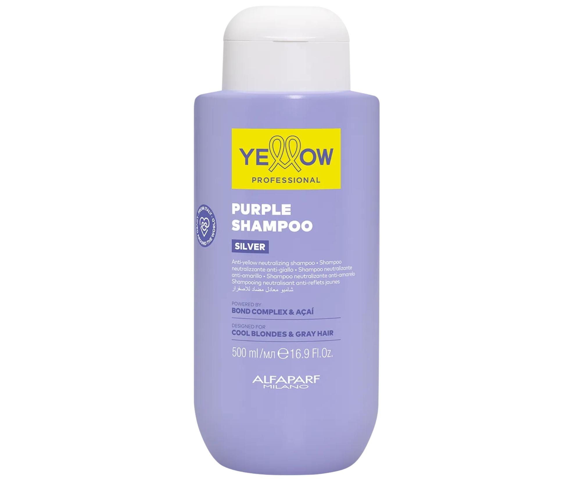 Fialový šampon pro neutralizaci žlutých tónů Yellow Professional Silver Purple Shampoo - 500 ml + dárek zdarma
