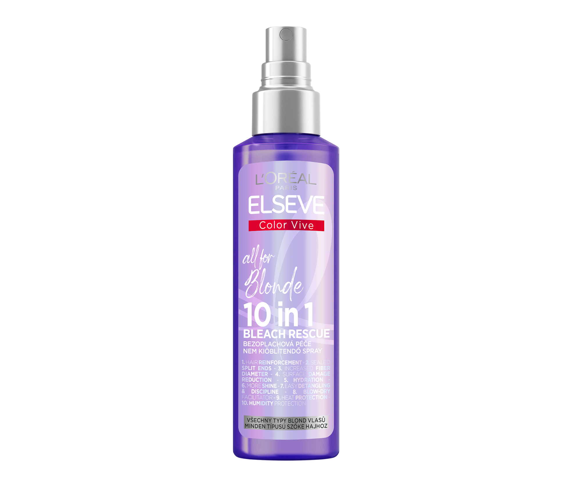 Bezoplachová péče pro blond vlasy Loréal Elseve Purple All For Blonde 10 in 1 - 150 ml - L’Oréal Paris + dárek zdarma