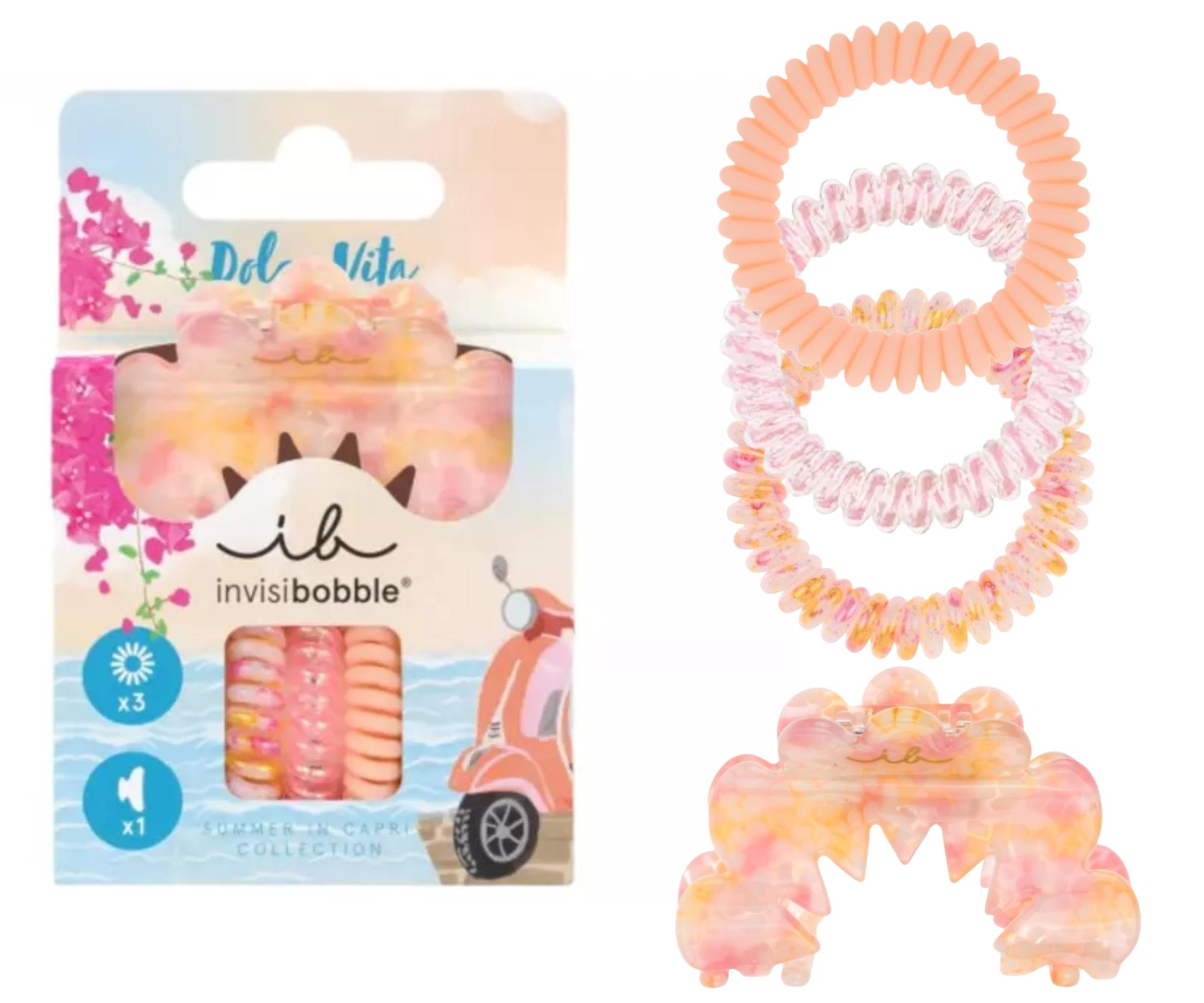Sada skřipce a spirálových gumiček Invisibobble Summer in Capri Dolce Vita + dárek zdarma