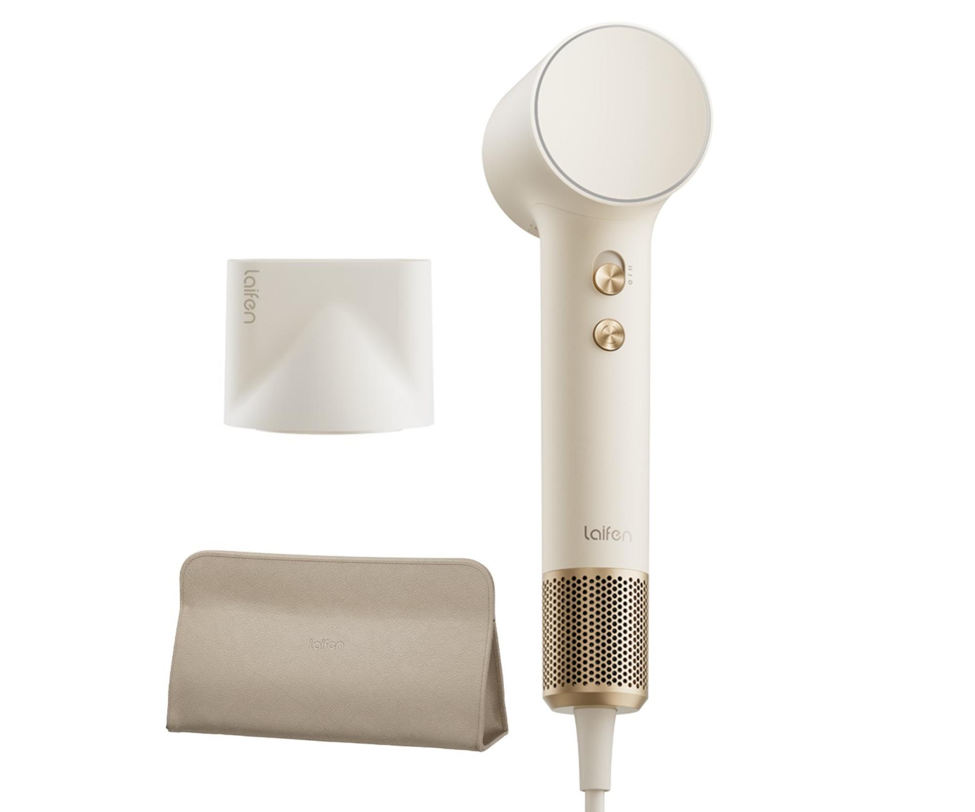 Profesionální mini fén na vlasy Laifen Swift Mini Seashell White - 1100 W, krémový + dárek zdarma