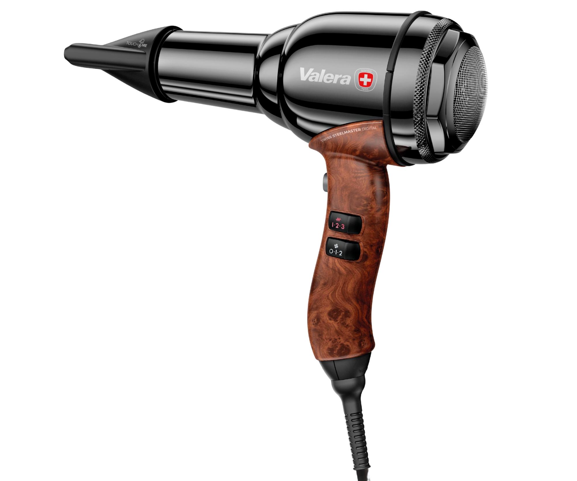 Profesionální fén na vlasy Valera Professional Swiss Steel Master Digital - 2200 W, černý chromový (SM588.05RCBL) + dárek zdarma