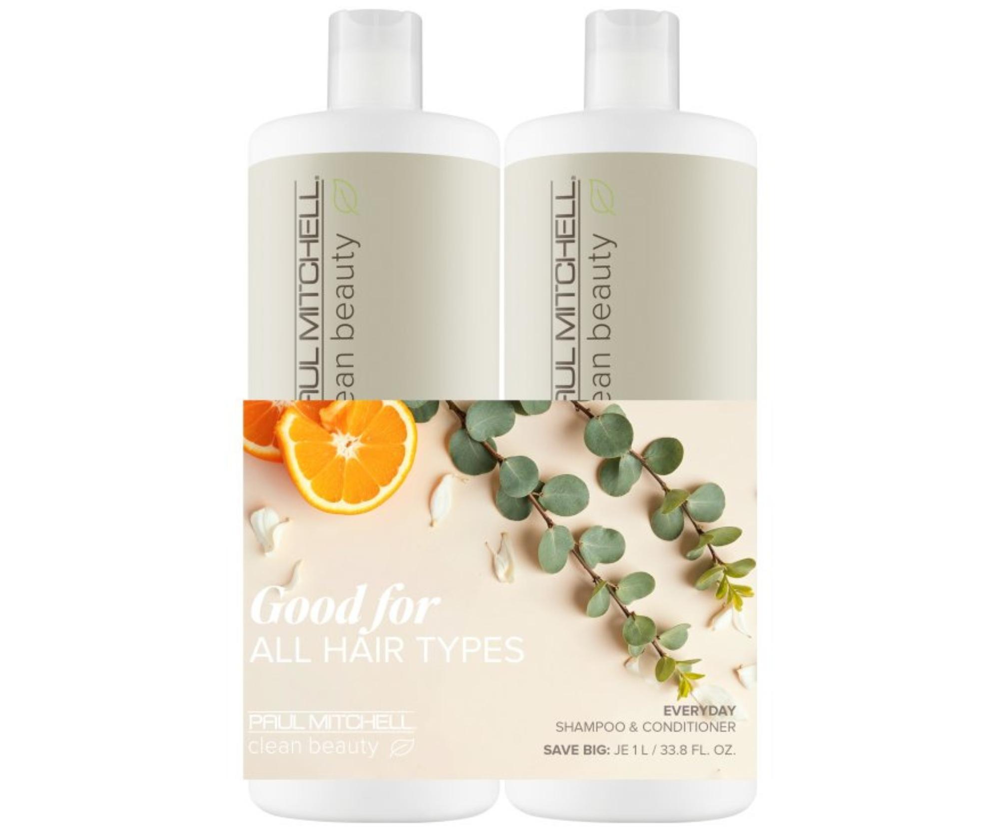 Sada pro všechny typy vlasů Paul Mitchell Clean Beauty Everyday Save Big Duo + dárek zdarma