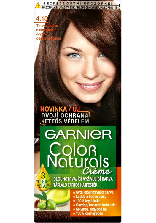 Permanentní barva Garnier Color Naturals 4.15 tmavá ledová mahagonová + dárek zdarma