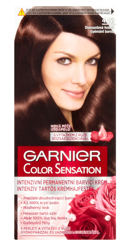 Permanentní barva Garnier Color Sensation 4.12 diamantová hnědá + dárek zdarma