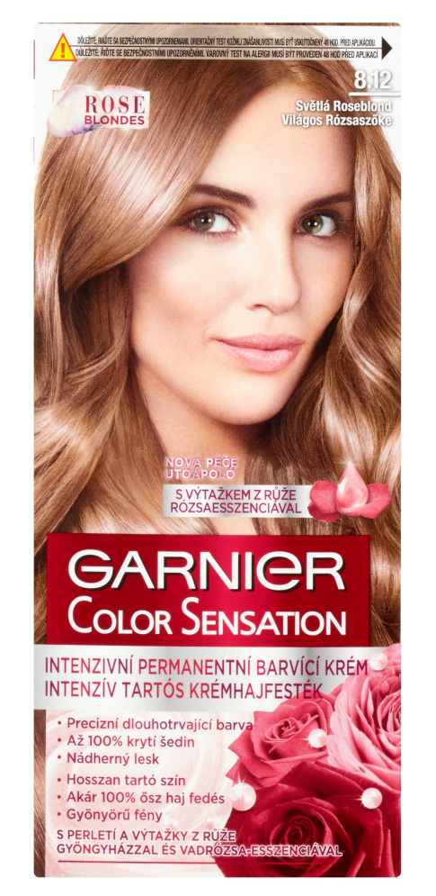 Permanentní barva Garnier Color Sensation 8.12 světlá roseblond + dárek zdarma