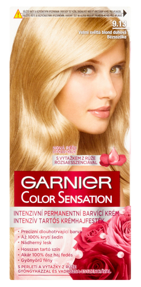 Permanentní barva Garnier Color Sensation 9.13 velmi světlá blond duhová + dárek zdarma
