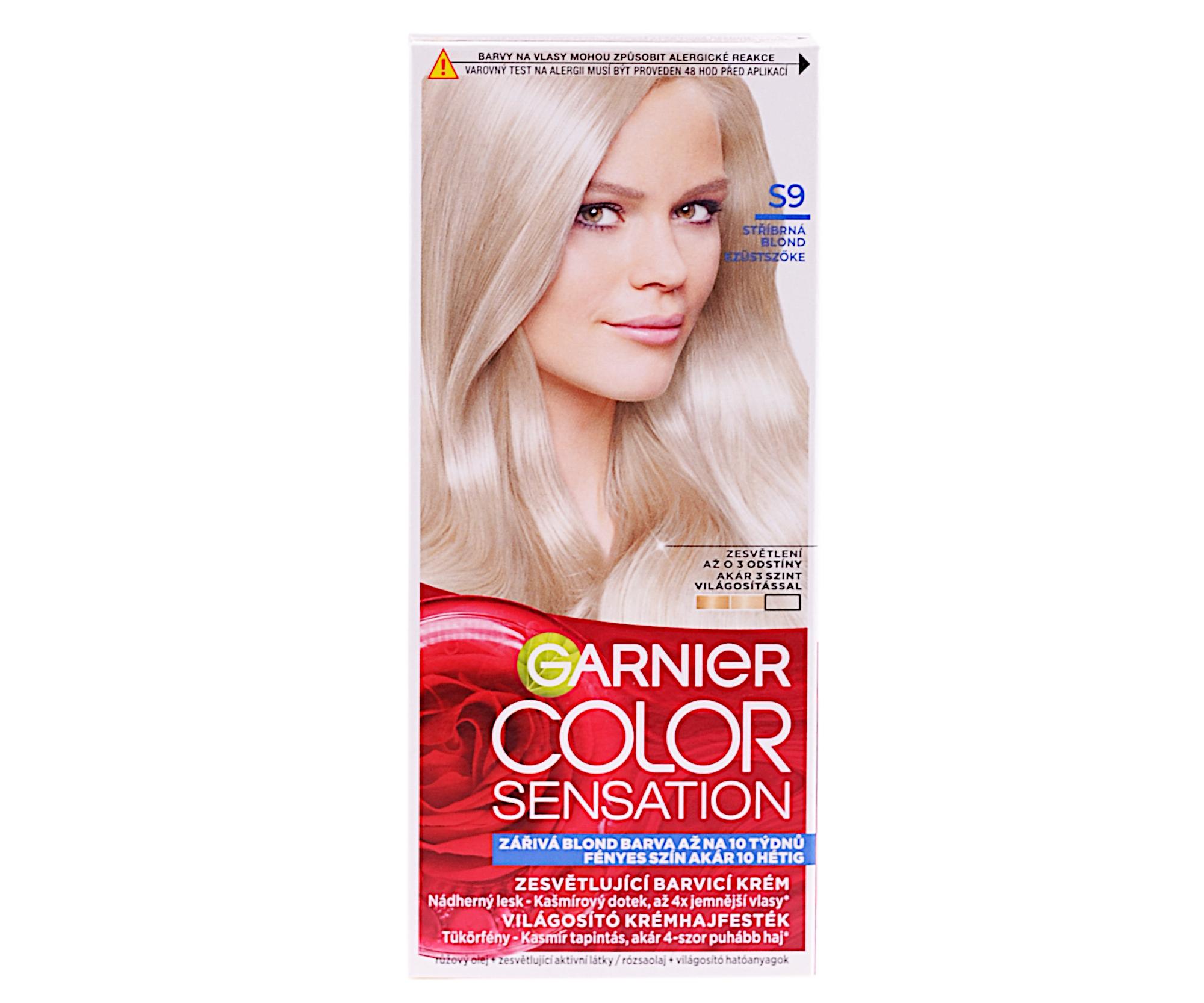 Zesvětlující permanentní barva Garnier Color Sensation - S9 stříbrná blond + dárek zdarma