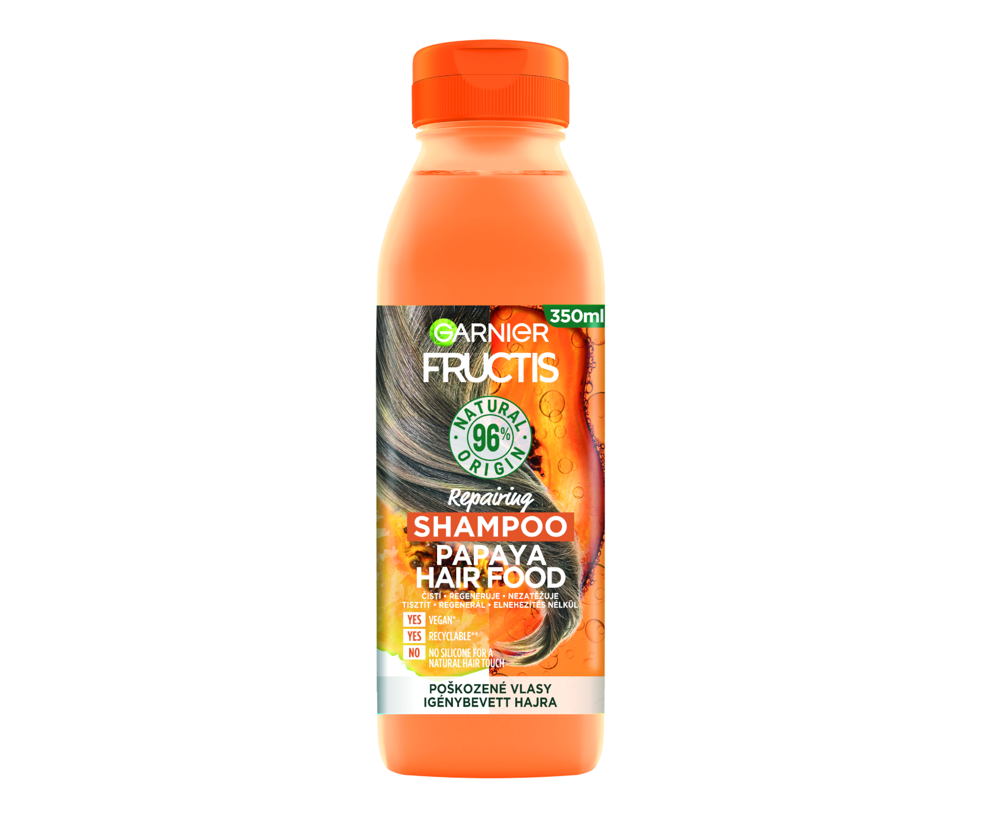 Regenerační šampon pro poškozené vlasy Garnier Fructis Papaya Hair Food - 350 ml + dárek zdarma