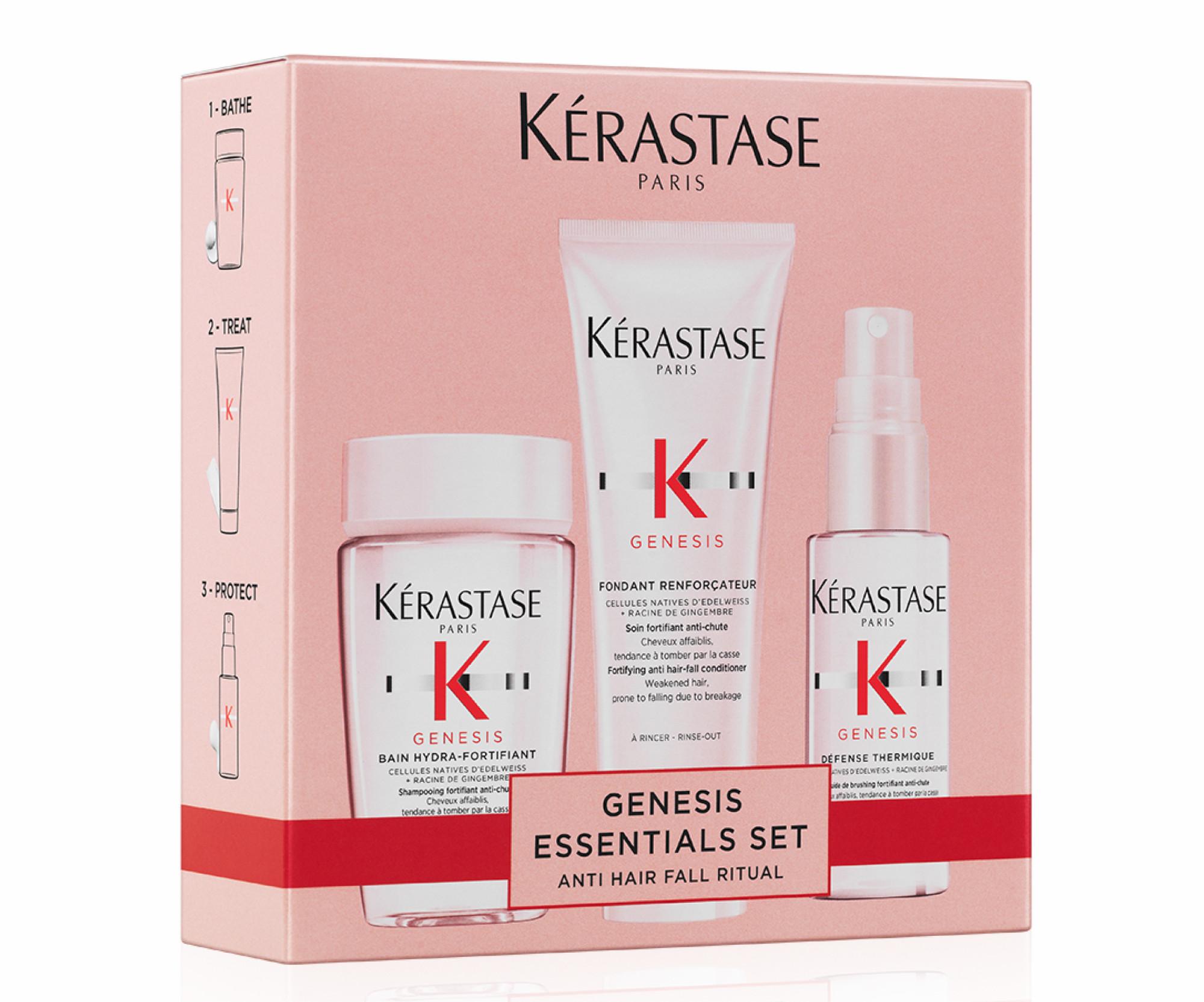 Dárková cestovní sada pro vlasy se sklonem k padání Kérastase Genesis Essentials Set + dárek zdarma
