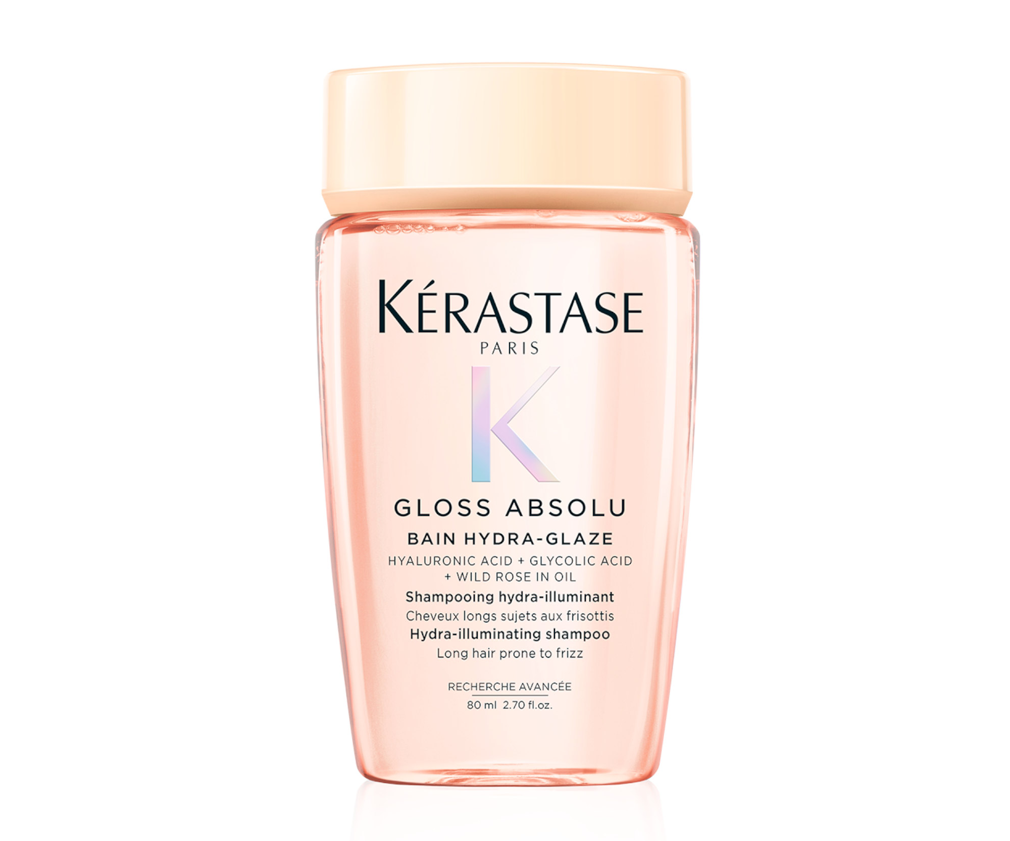 Hydratační a rozjasňující šampon pro vlasy se sklonem ke krepatění Kérastase Gloss Absolu Bain Hydra-Glaze - 80 ml + dárek zdarma