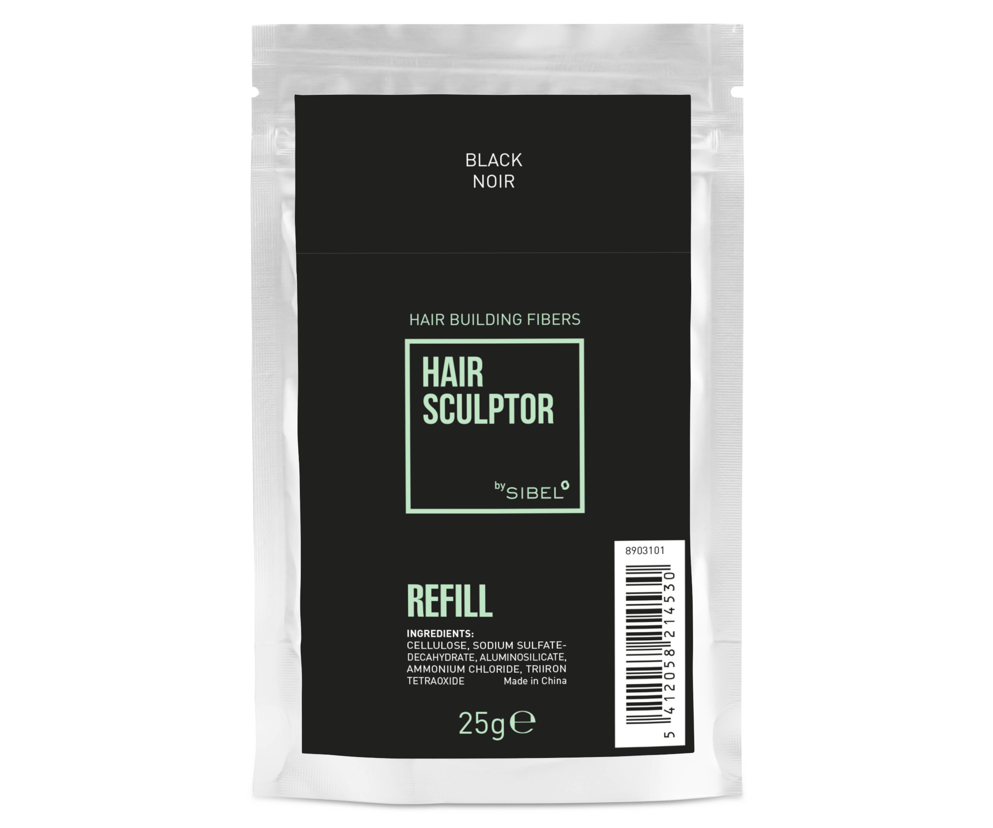Náplň do pudru pro zakrytí řídnoucích vlasů Sibel Hair Building Fibers - černá, 25 g (8903101) + dárek zdarma