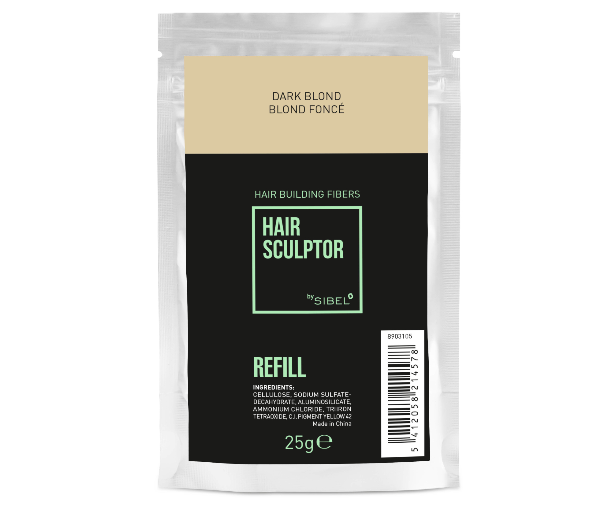 Náplň do pudru pro zakrytí řídnoucích vlasů Sibel Hair Building Fibers - tmavá blond, 25 g (8903105) + dárek zdarma