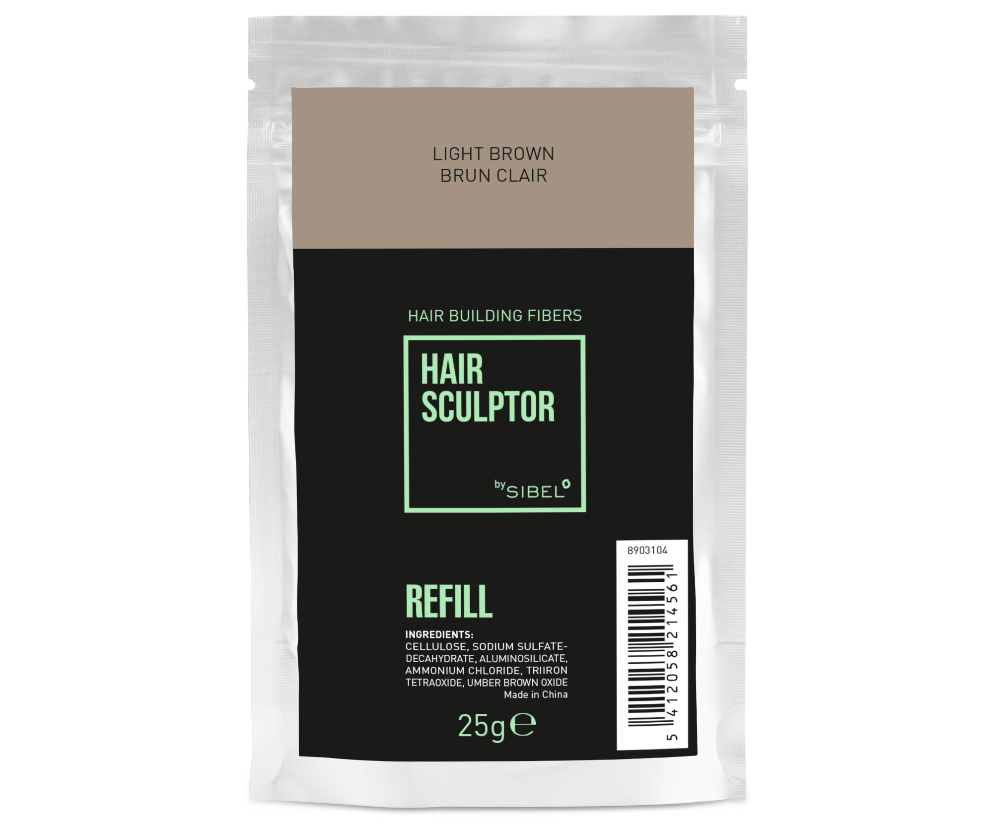 Náplň do pudru pro zakrytí řídnoucích vlasů Sibel Hair Building Fibers - světle hnědá, 25 g (8903104) + dárek zdarma