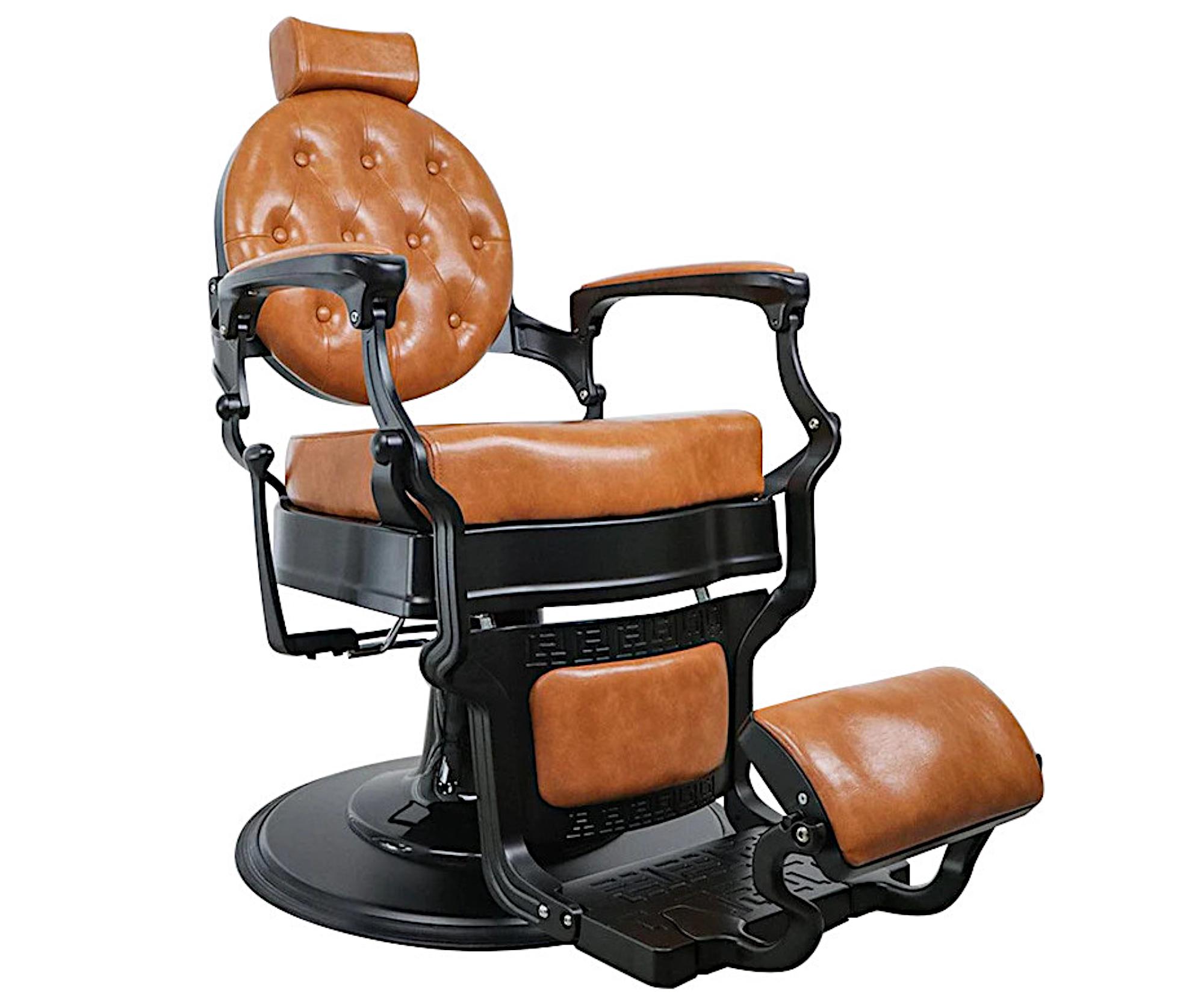 Kadeřnické barber křeslo Hairway Romeo - hnědé (56258-camel) + dárek zdarma