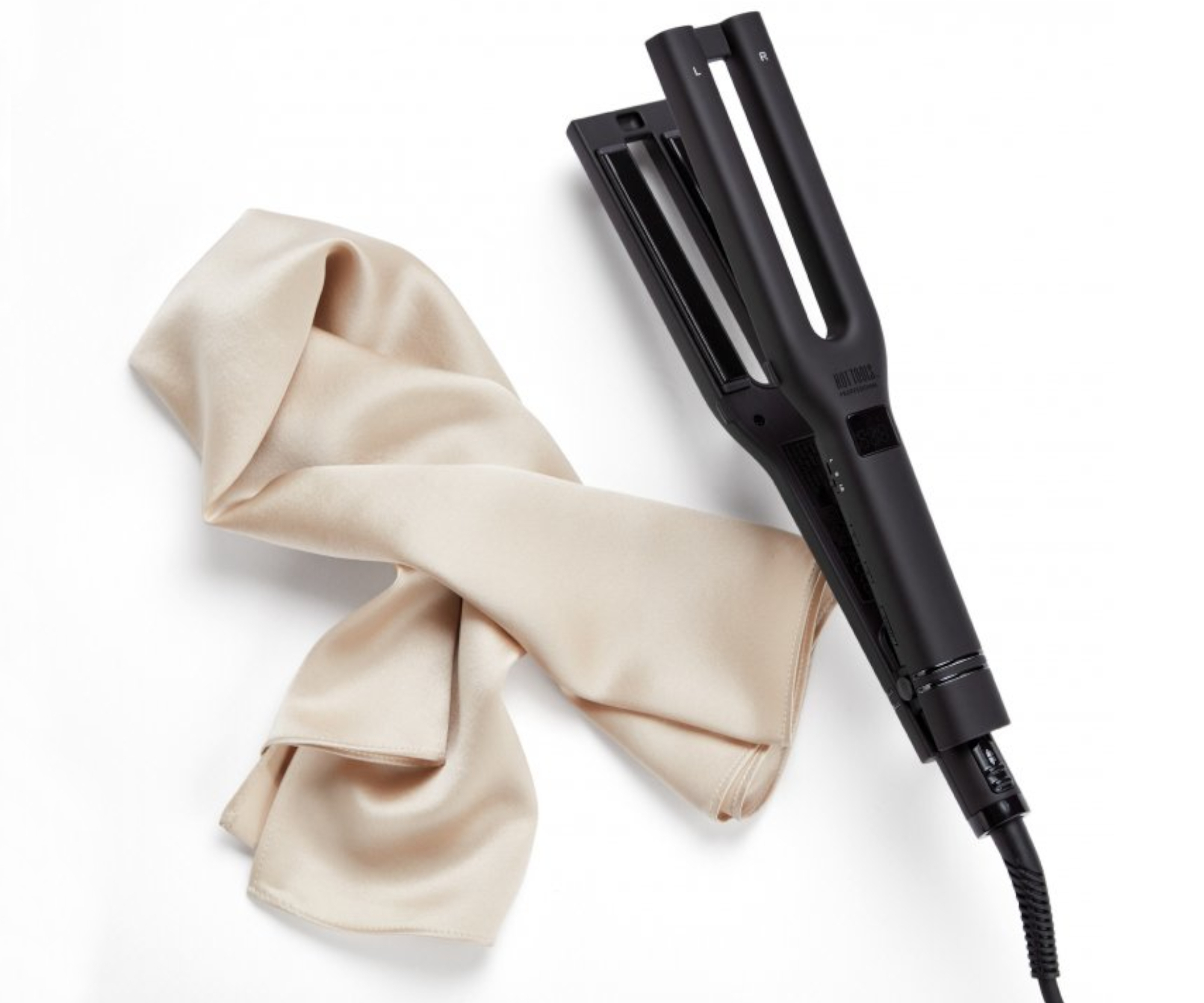 Profesionální žehlička na vlasy Hot Tools Dual Plate Salon Straightener - černá + šátek zdarma (HTST1122BGUKEGP) + DÁREK ZDARMA
