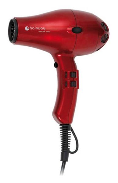 Fén s difuzérem Hairway Phoenix Ionic - 2000 W, červený (03048) + DÁREK ZDARMA