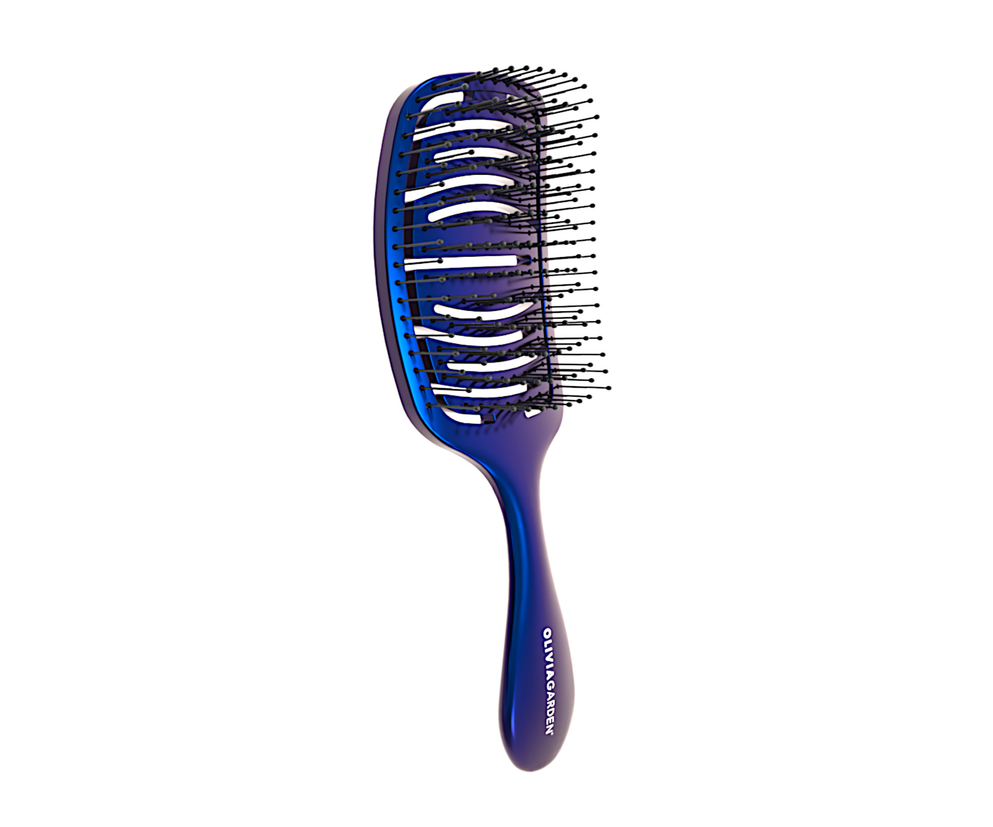 Kartáč pro normální vlasy Olivia Garden iDetangle Medium Space Edition Milkyway - metalicky modrý (ID-MW) + DÁREK ZDARMA