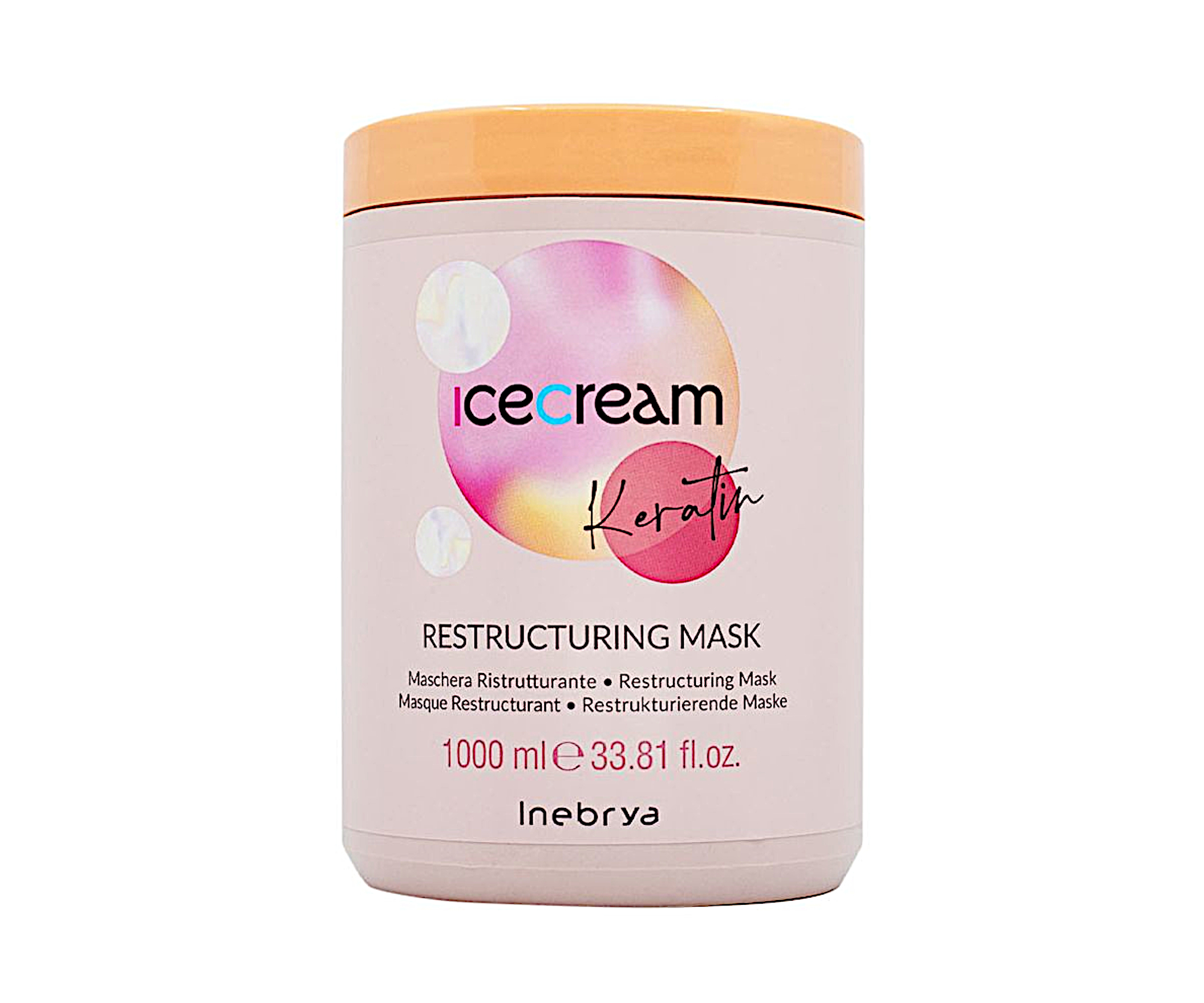 Restrukturalizační maska na poškozené vlasy Inebrya Ice Cream Keratin Restructuring Mask - 1000 ml (771026312) + DÁREK ZDARMA