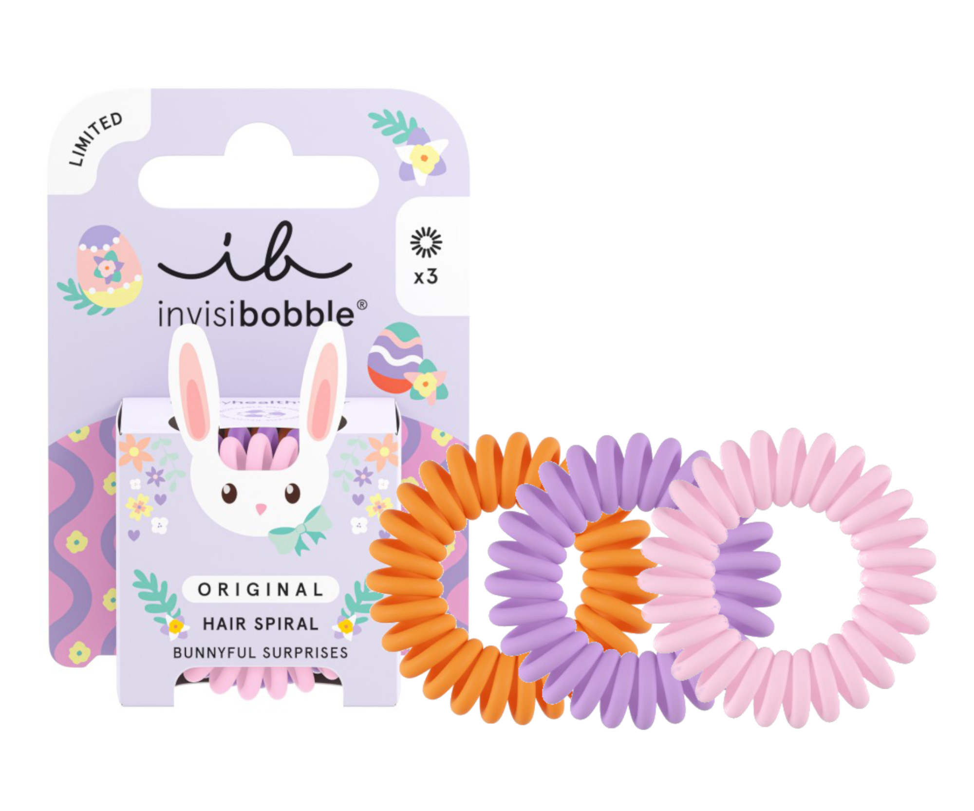 Sada spirálových gumiček Invisibobble Original Easter Bunnyful Surprises - 3 ks + dárek zdarma