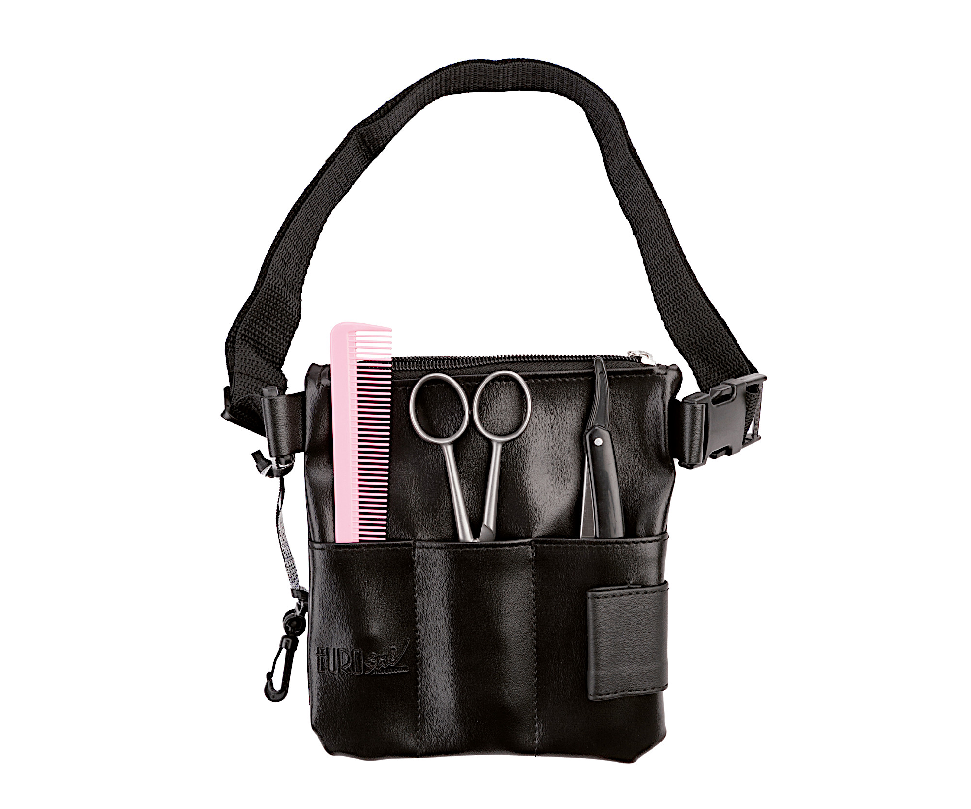 Kadeřnická kapsa na nůžky Eurostil Professional - černá (01237) + dárek zdarma