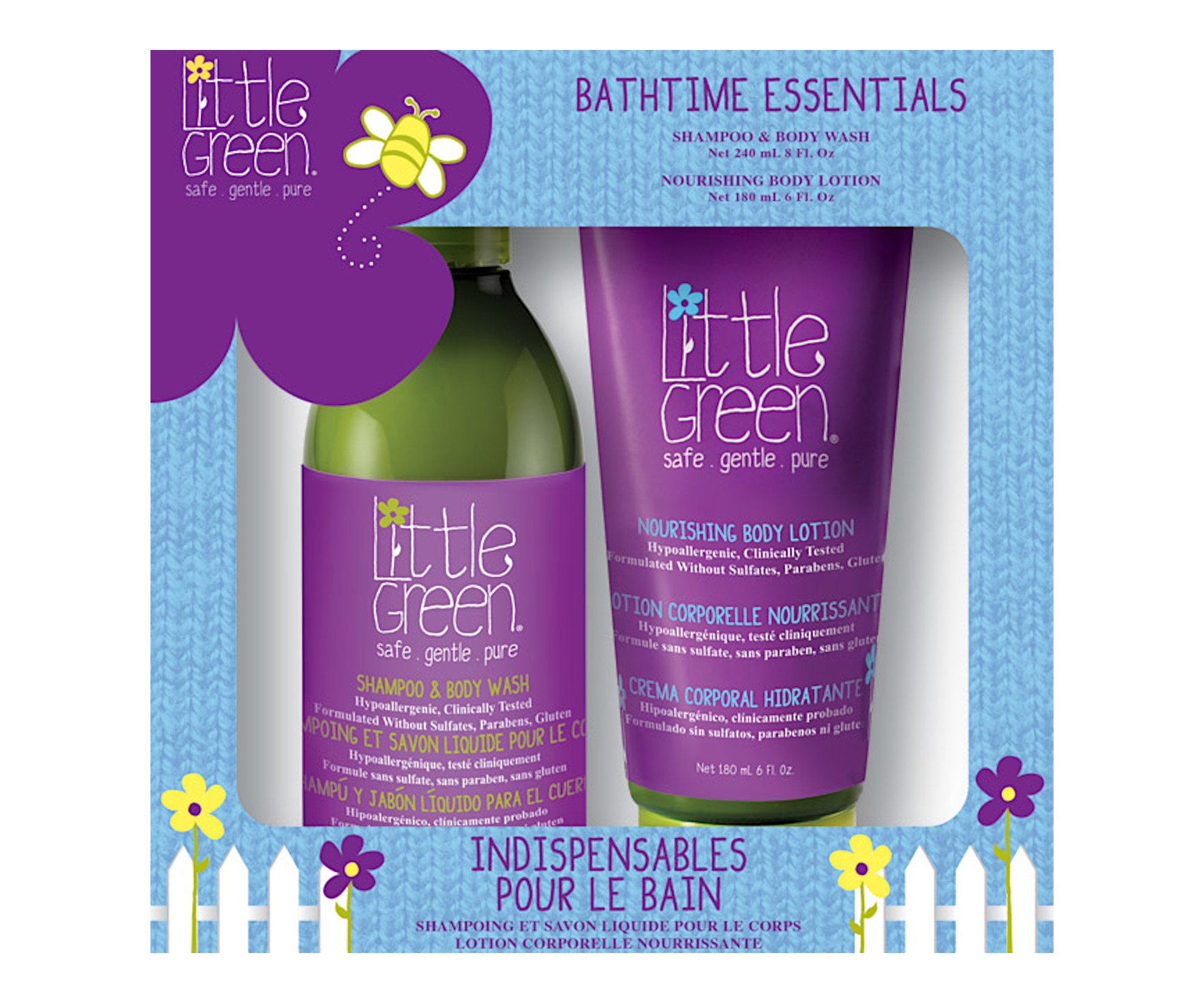 Dárková sada na vlasy a tělo pro děti Little Green Kids Bathtime Essentials (0169954) + DÁREK ZDARMA