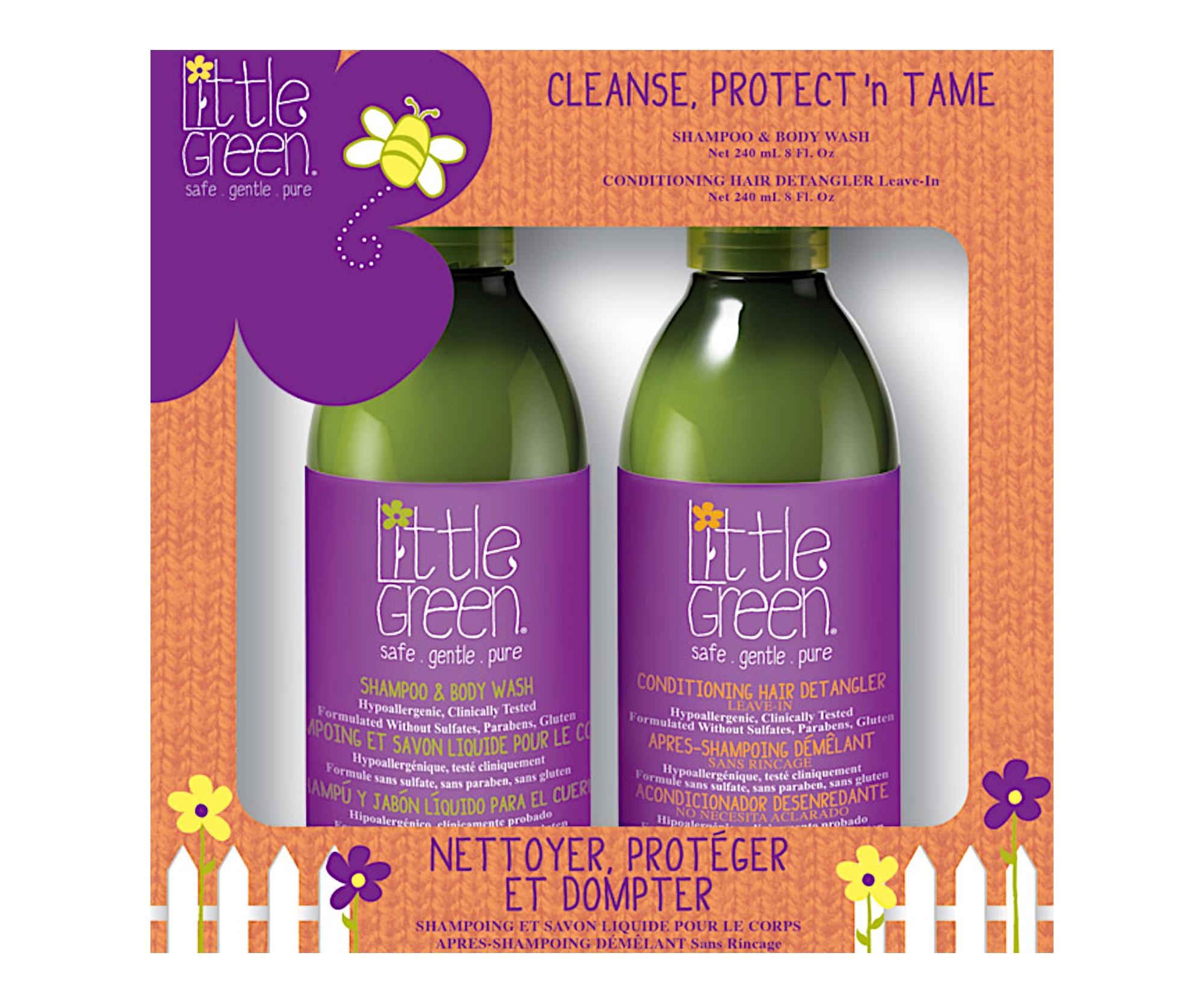 Dárková sada na vlasy pro děti Little Green Cleanse, Protect and Tame (0169955) + dárek zdarma