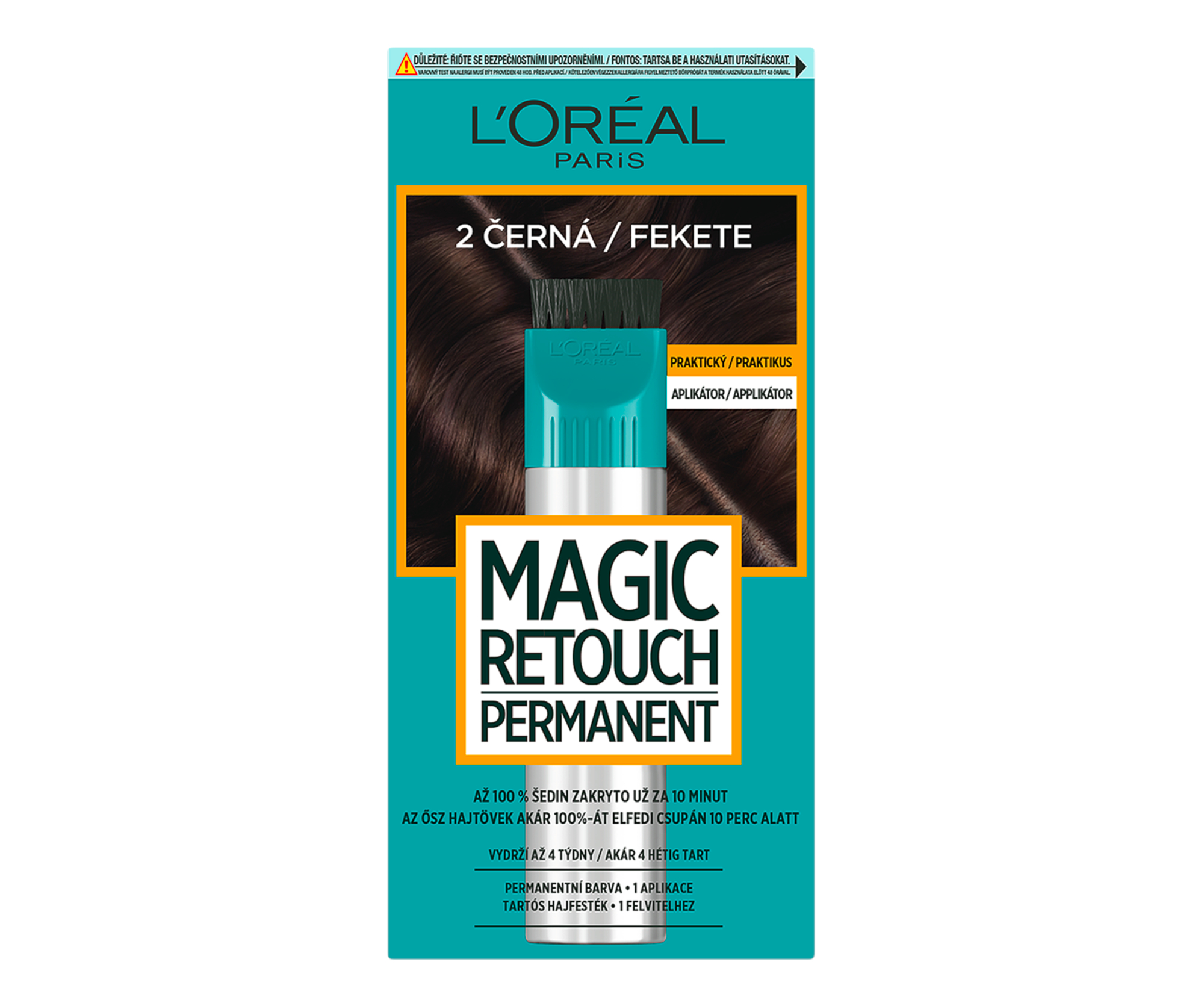 Permanentní barva na odrosty a šediny Loréal Magic Retouch Permanent - odstín 2, černá - L’Oréal Paris + dárek zdarma
