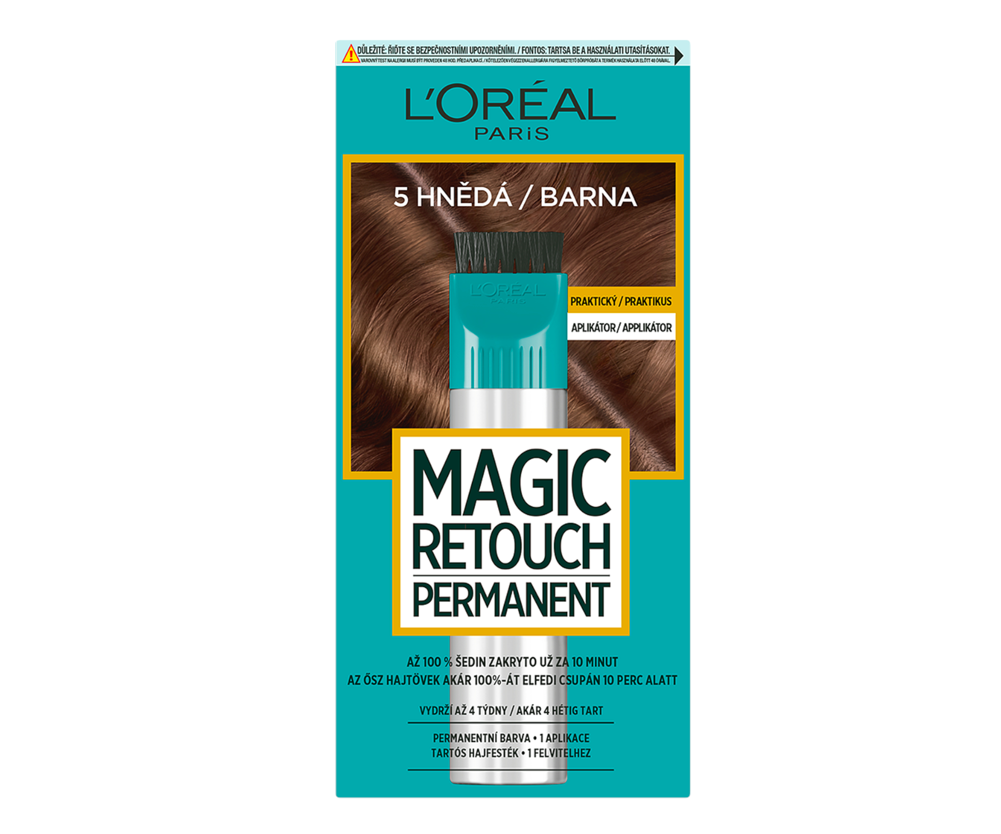Permanentní barva na odrosty a šediny Loréal Magic Retouch Permanent - odstín 5, hnědá - L’Oréal Paris + dárek zdarma