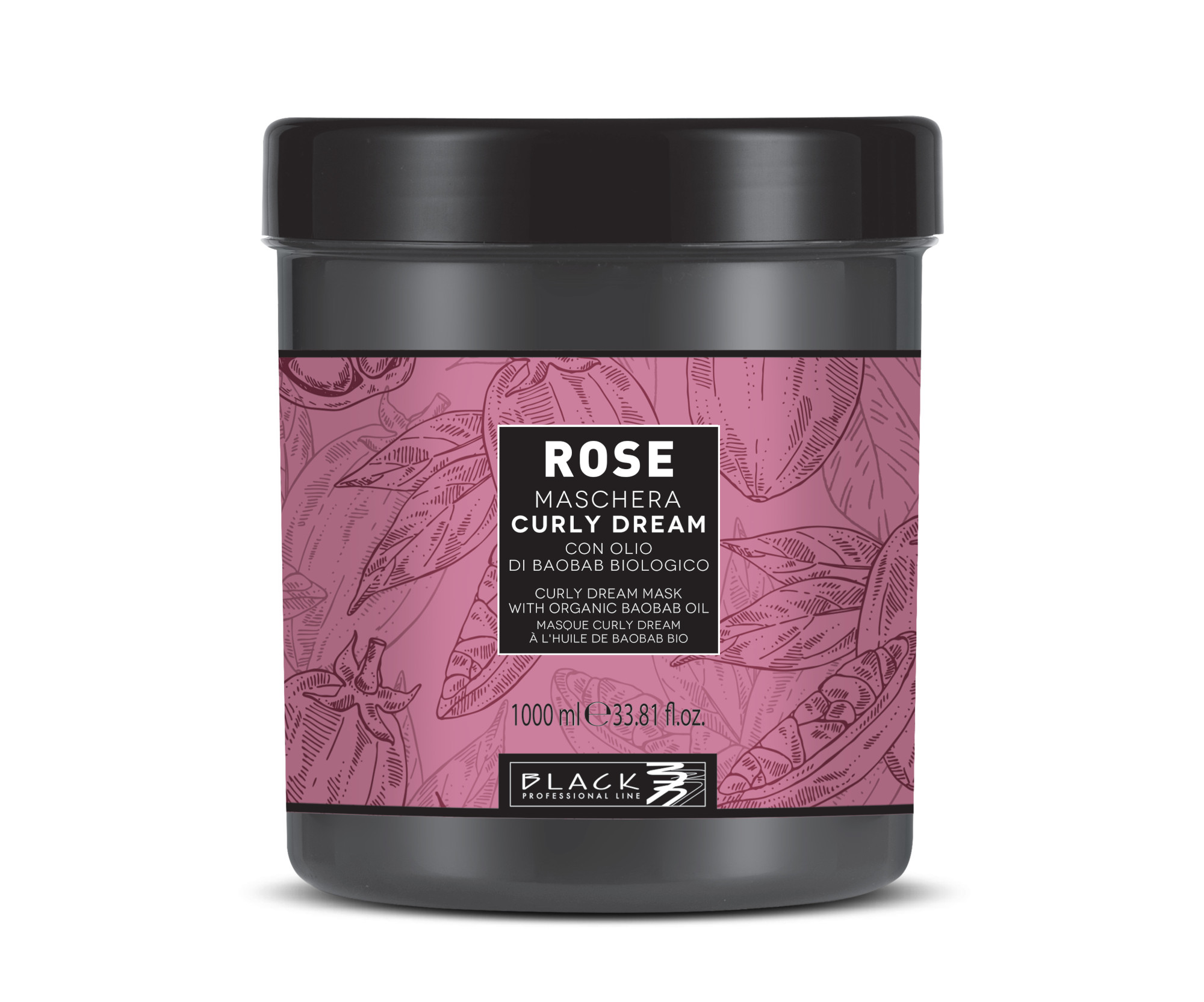 Maska pro vlnité a kudrnaté vlasy Black Rose Curly Dream Mask - 1000 ml (102026) + DÁREK ZDARMA