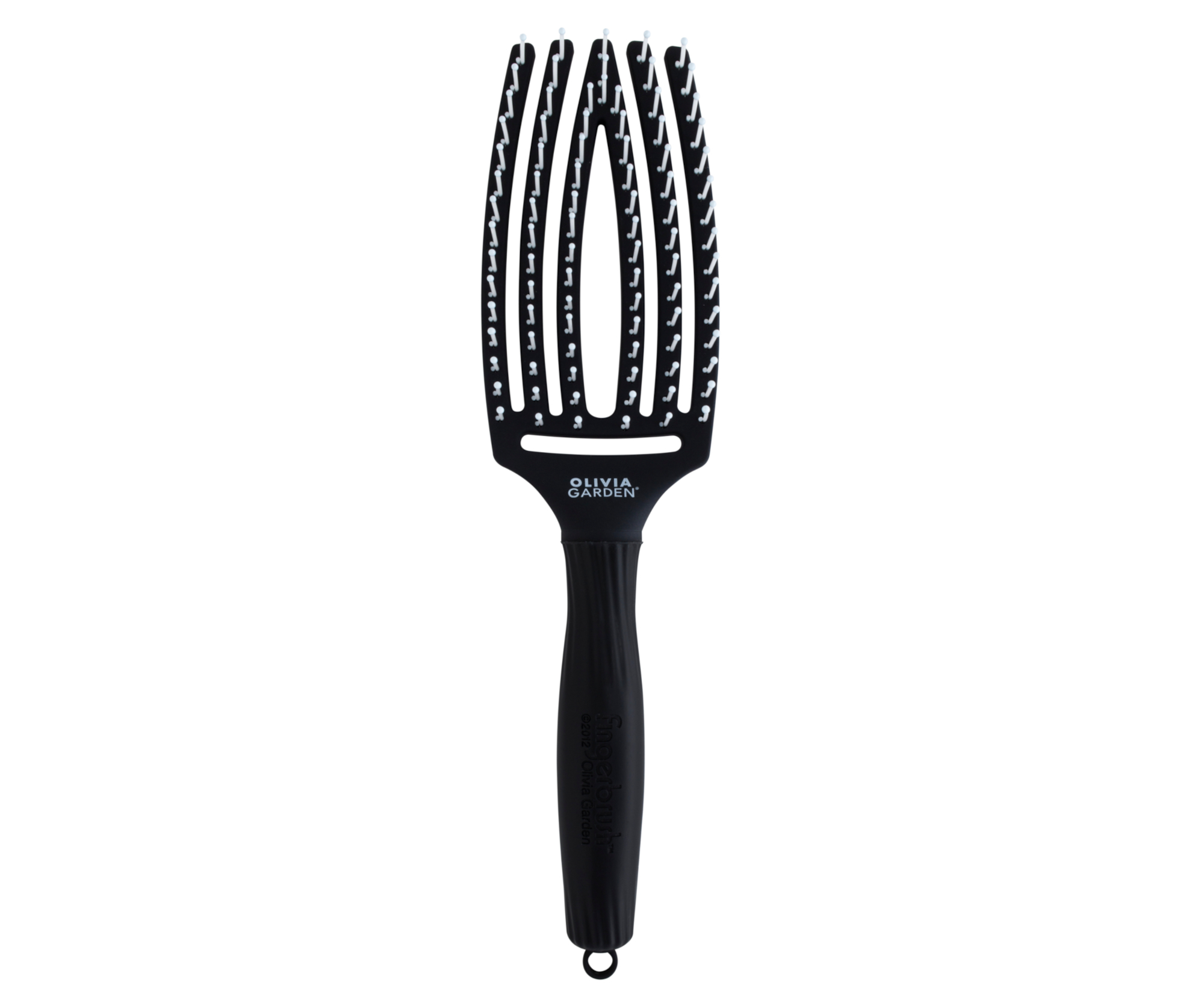 Kartáč Olivia Garden Fingerbrush Ionic Medium - černý (FB1PC-M) + dárek zdarma