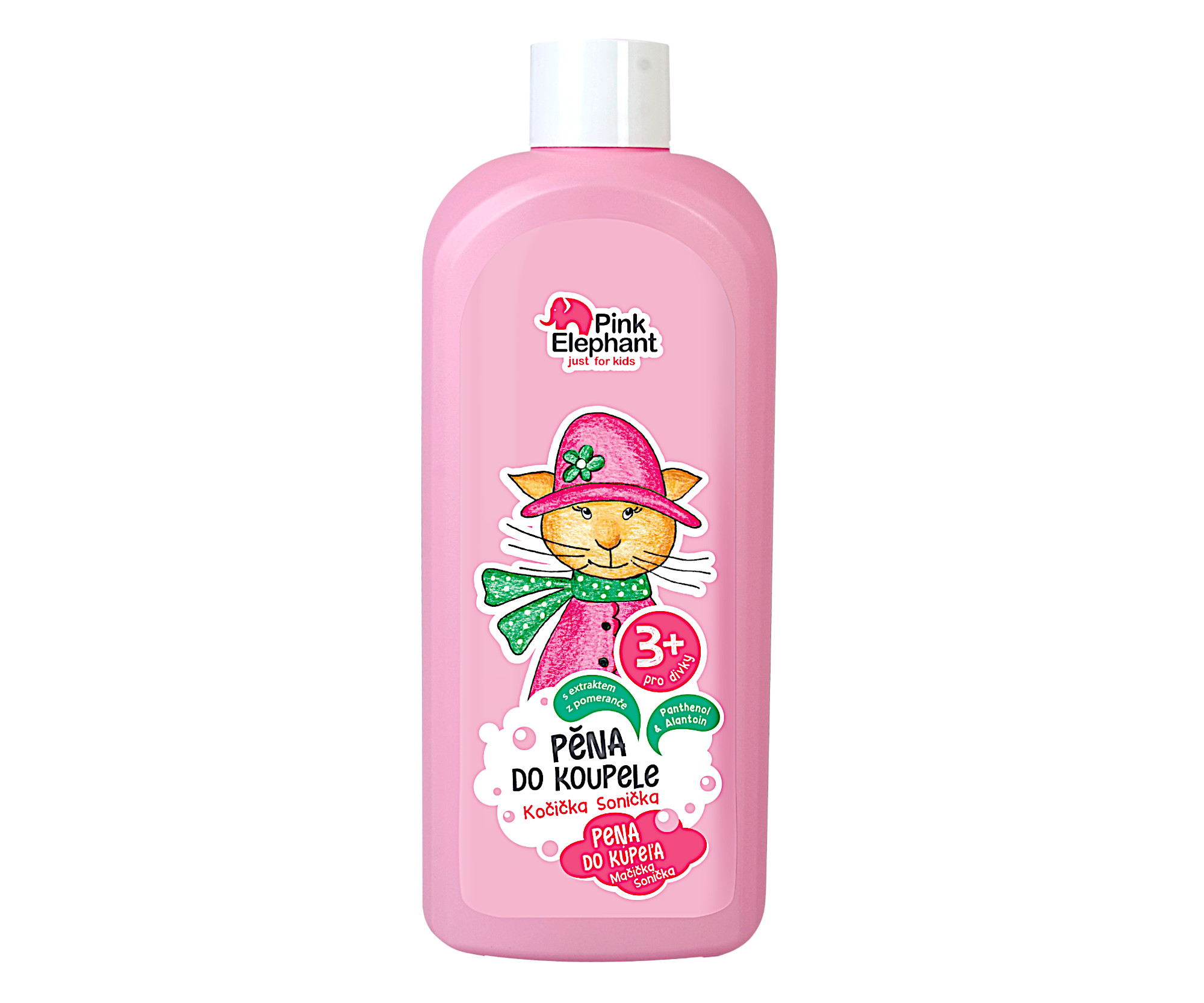 Dětská pěna do koupele Pink Elephant Kočička Sonička - 500 ml