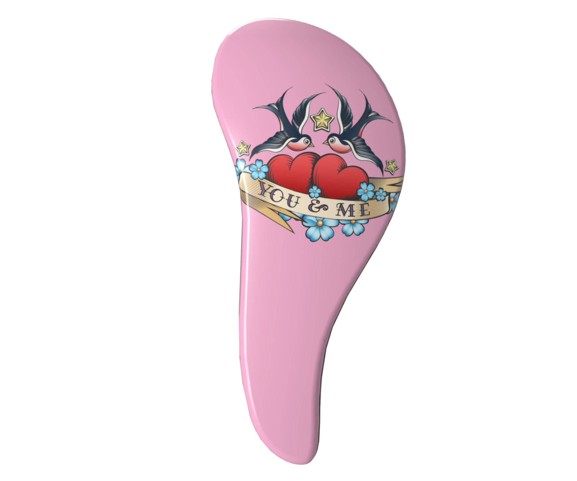 Kartáč na vlasy Sibel D-méli-mélo - růžový s potiskem You a Me (P005141) + dárek zdarma