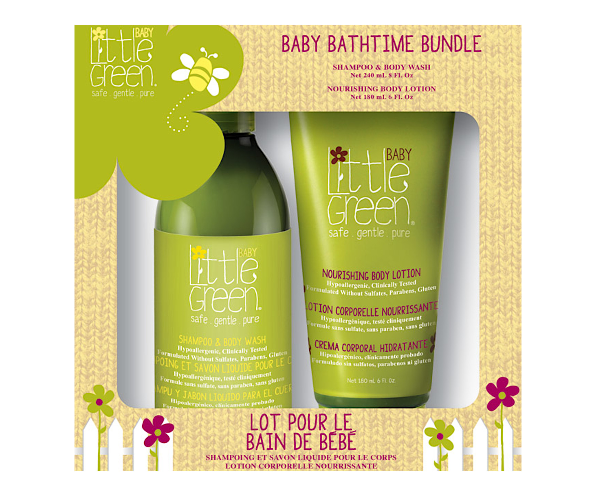 Dárková sada na vlasy a tělo pro miminka Little Green Baby Bathtime Bundle (0169953) + DÁREK ZDARMA