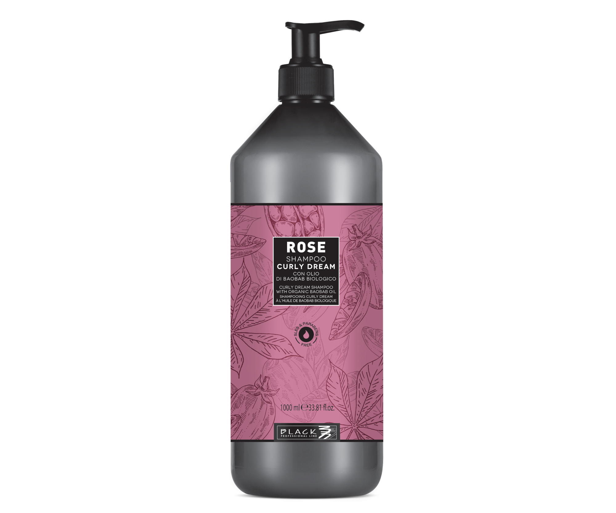 Šampon pro vlnité a kudrnaté vlasy Black Rose Curly Dream Shampoo - 1000 ml (250038) + DÁREK ZDARMA