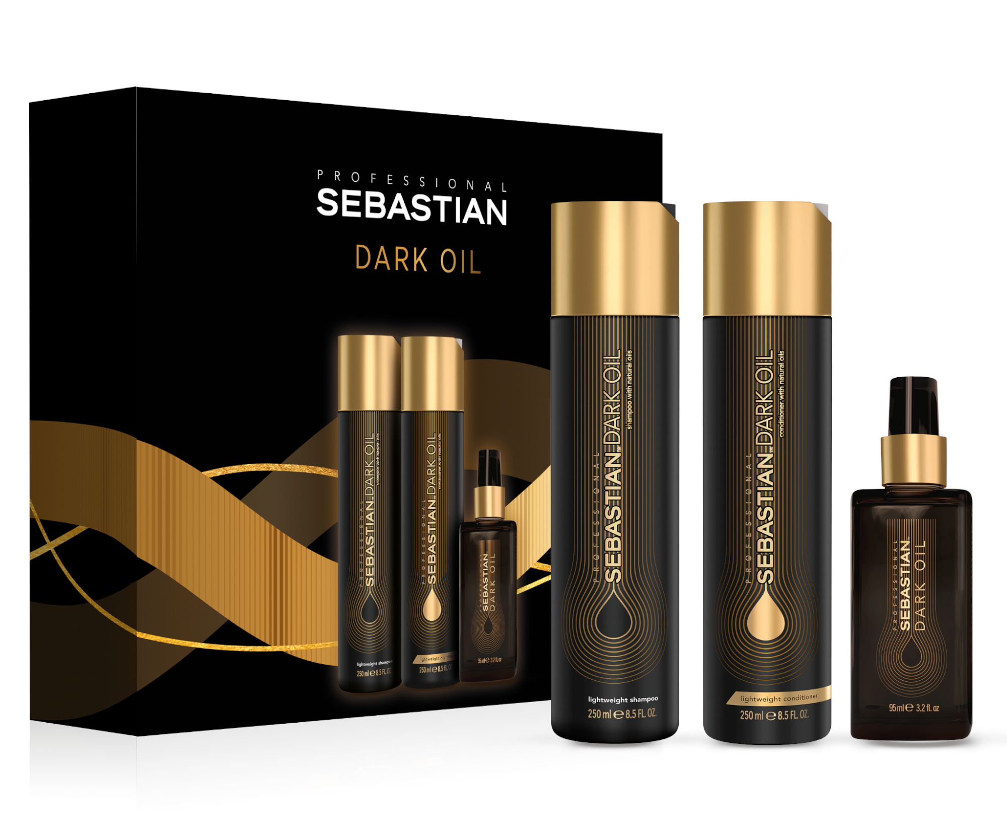Dárková sada pro hladké a lesklé vlasy Sebastian Professional Dark Oil + dárek zdarma