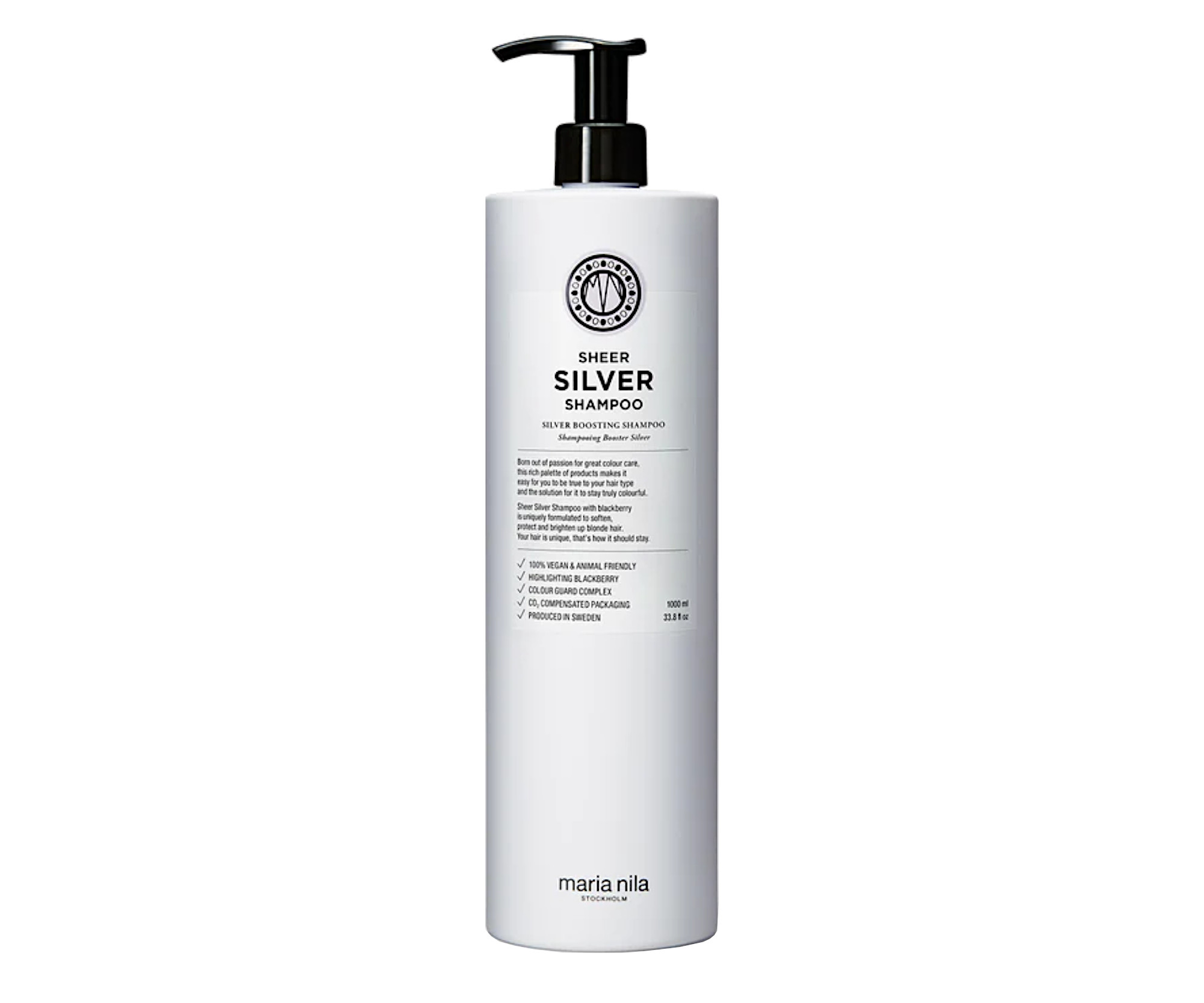 Šampon pro neutralizaci žlutých tónů Maria Nila Sheer Silver Shampoo - 1000 ml (NF02-3643) + DÁREK ZDARMA