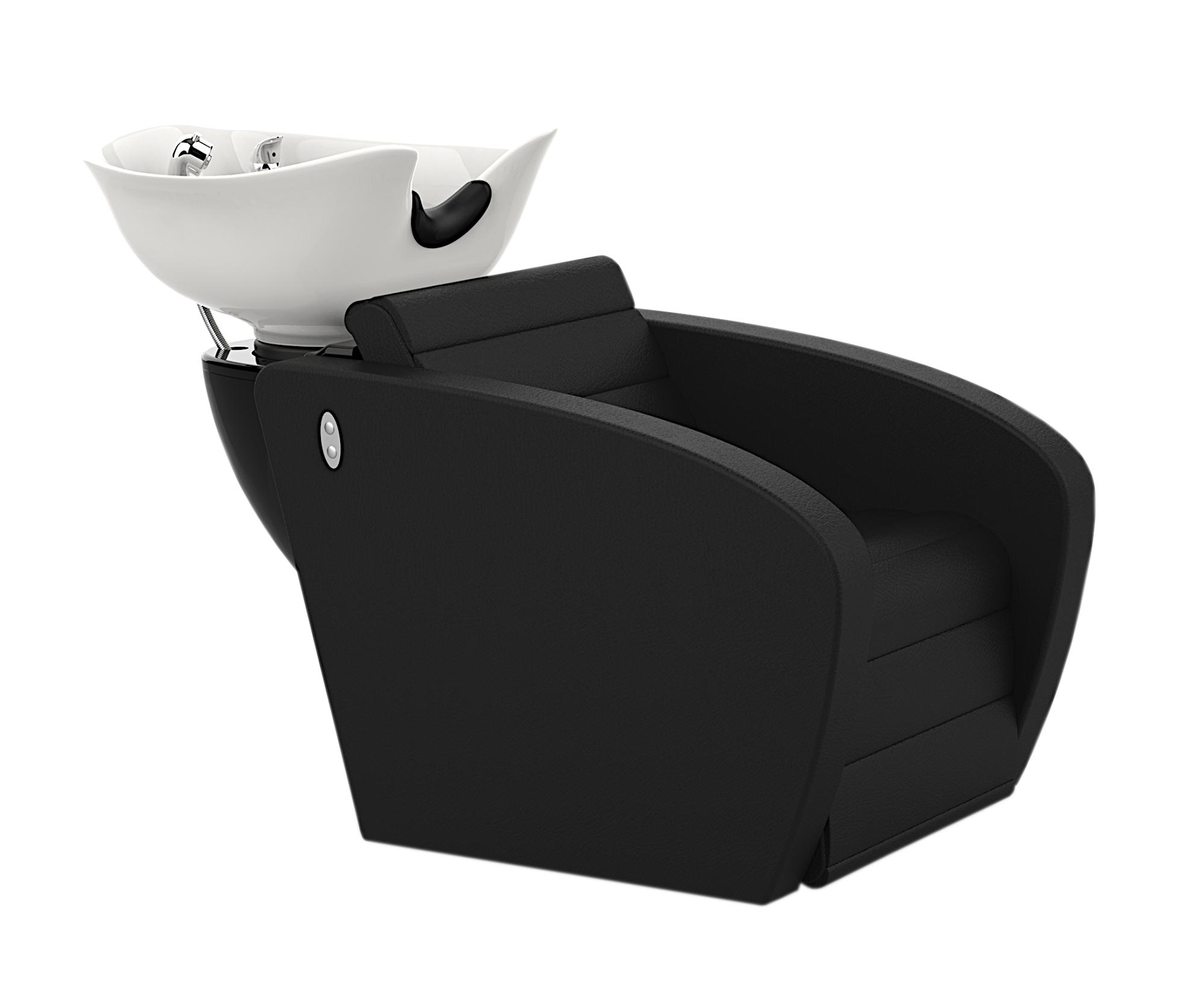 Kadeřnický mycí box s polohovatelnou opěrkou nohou SilverFox 6005 - černý + dárek zdarma