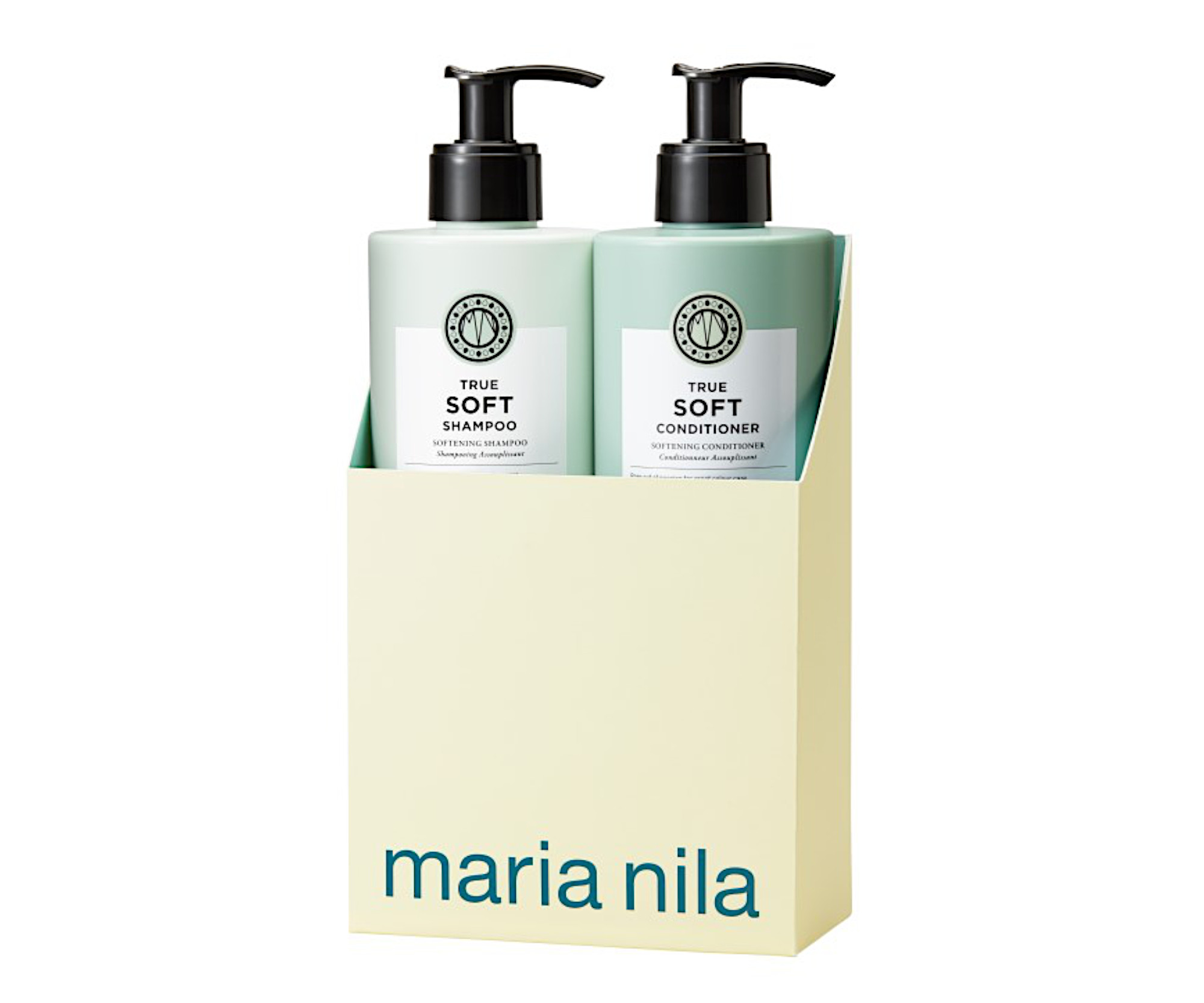 Dárková sada pro suché a krepaté vlasy Maria Nila True Soft Duo Bundle + dárek zdarma