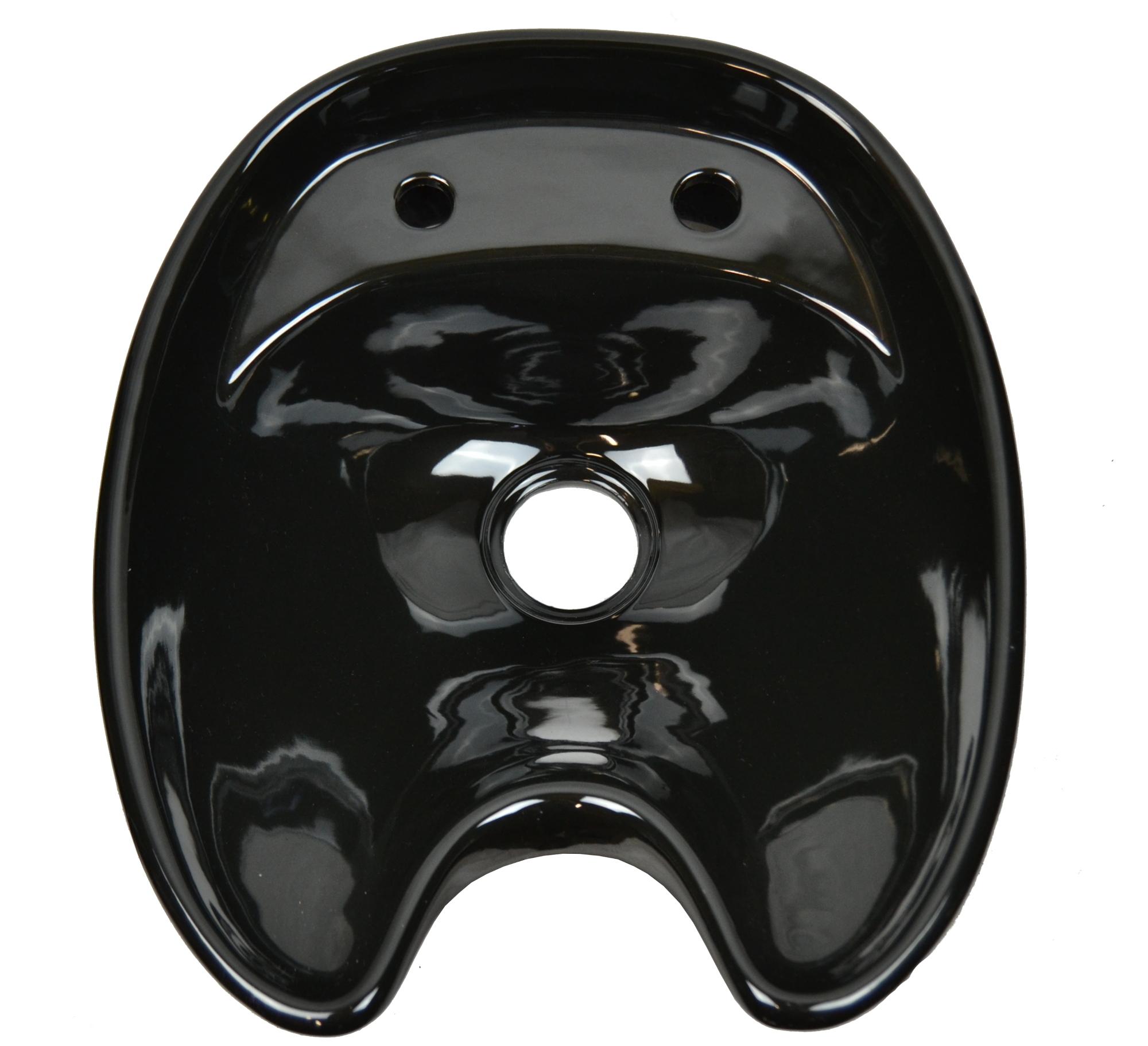 Umyvadlo pro mycí box, Detail - keramické, černé, průměr odtoku 12 cm + dárek zdarma